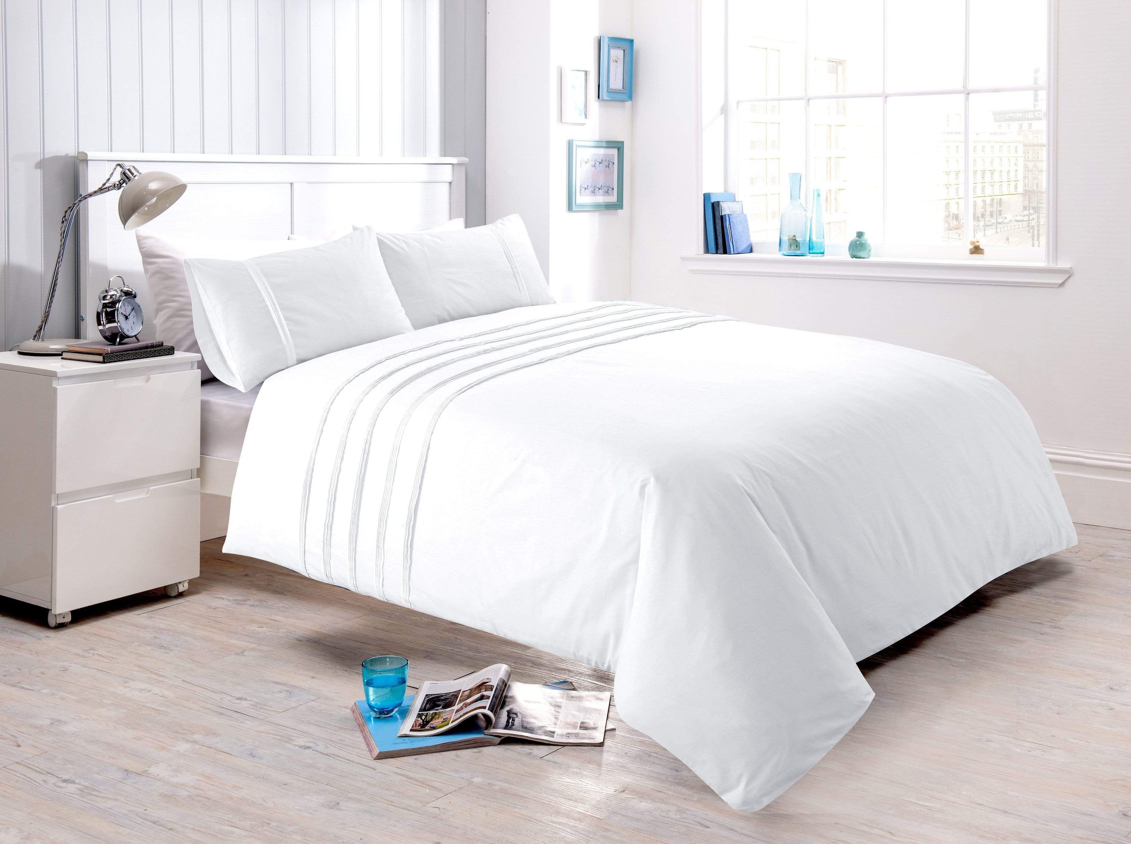 OLIVIA ROCCO Laurent Handmade Pintuck Duvet Set | Cotton Rich Bedding