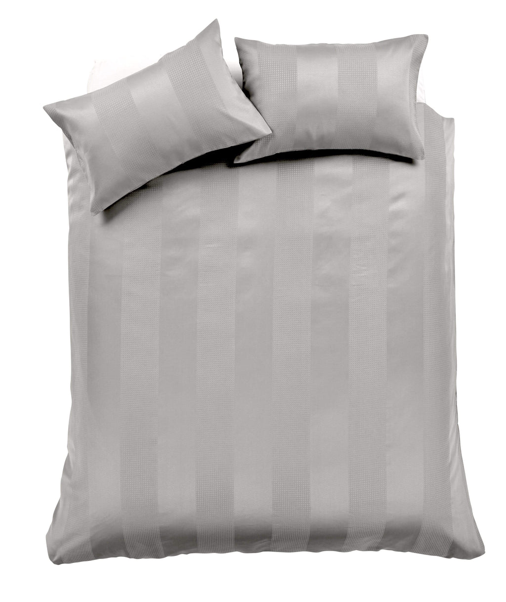 OLIVIA ROCCO Waffle Stripe Duvet Cover Set – Handwoven Jacquard Cotton