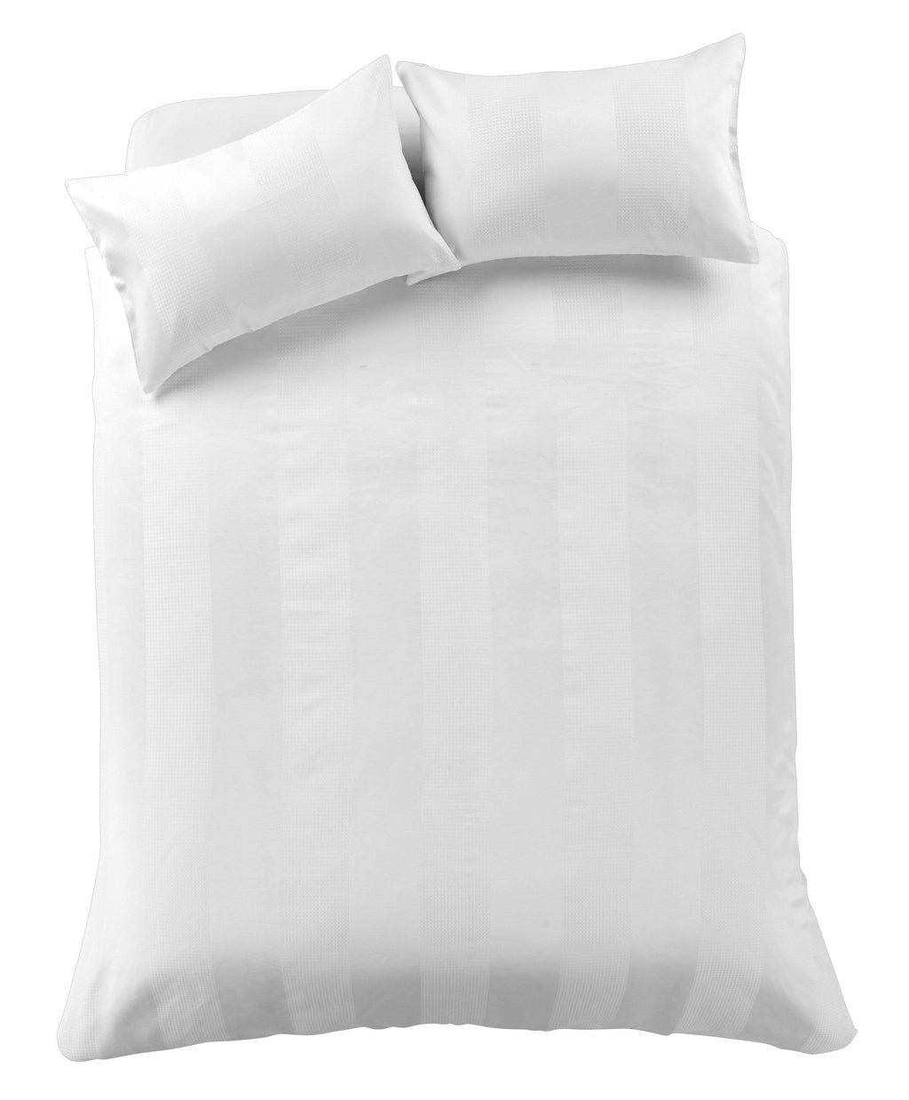OLIVIA ROCCO Waffle Stripe Duvet Cover Set – Handwoven Jacquard Cotton