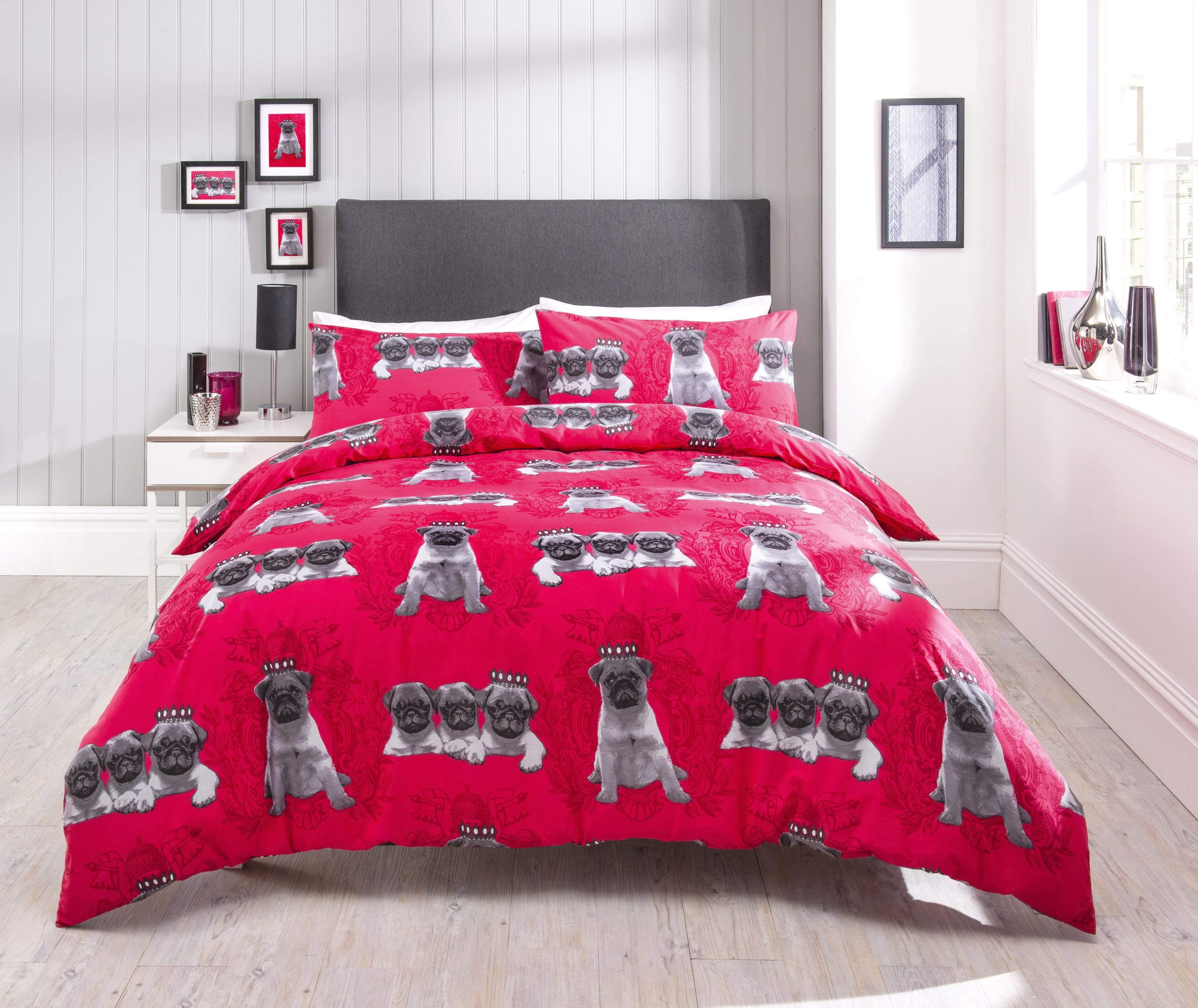 OLIVIA ROCCO Pugs Duvet Cover Set – Cotton Rich Vibrant Bedding