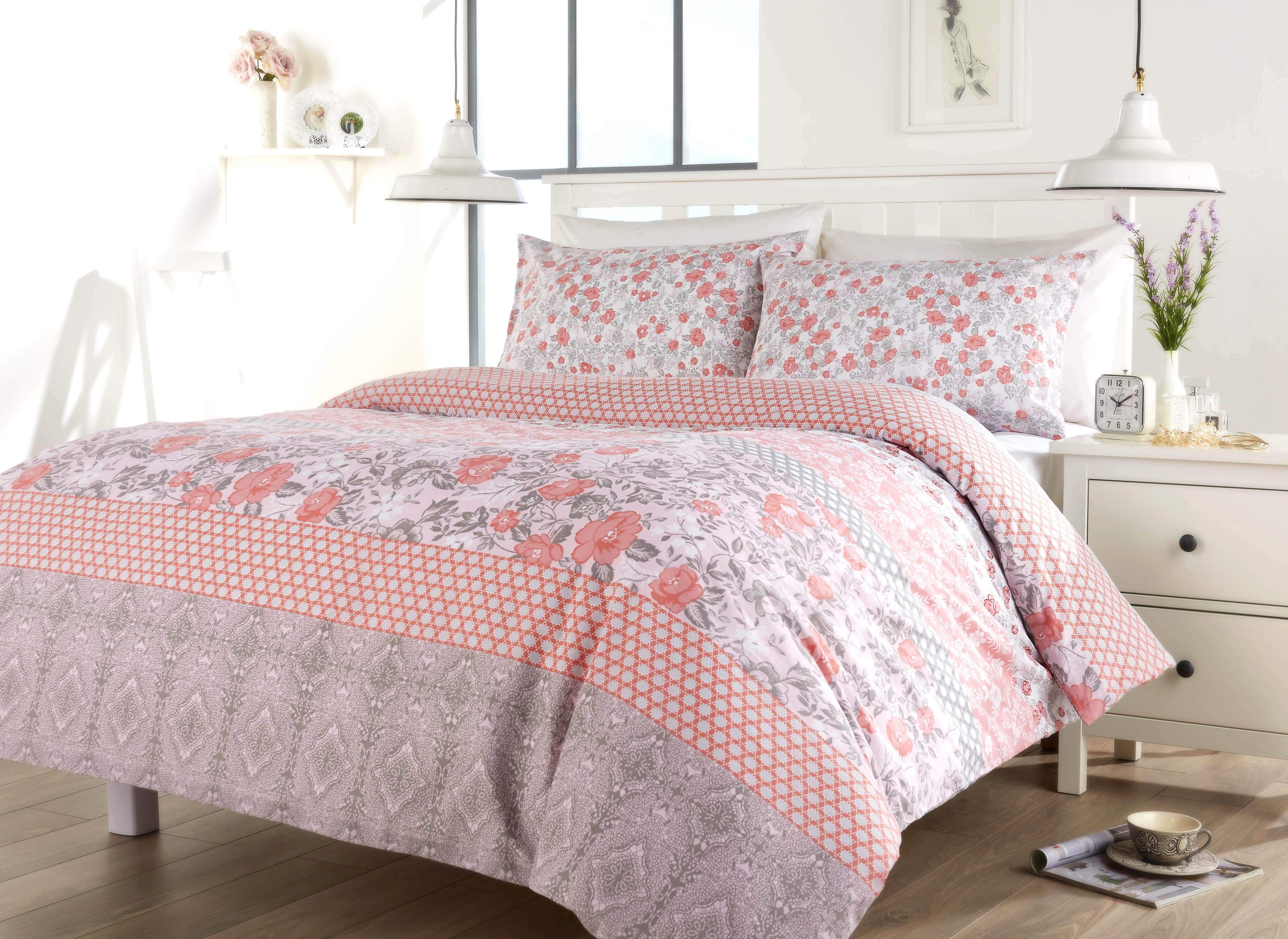 OLIVIA ROCCO Chelsea Floral Duvet Set – Cotton-Rich Easy Care Bedding