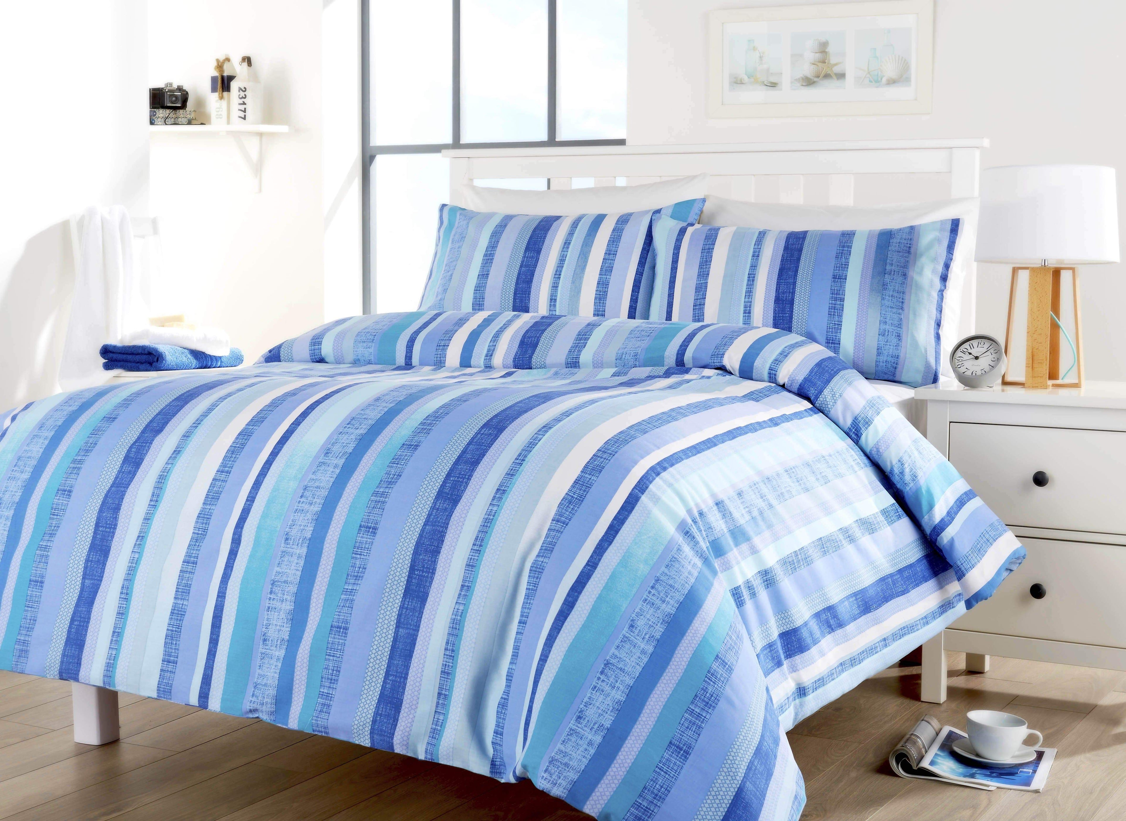 OLIVIA ROCCO Maine Stripe Duvet Set – Luxury Cotton Rich Striped Bedding