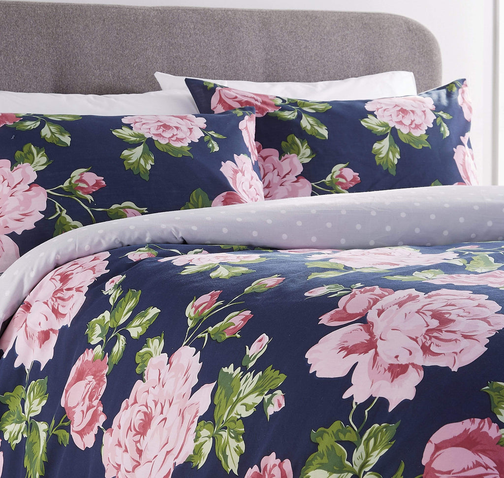 OLIVIA ROCCO Bloom Duvet Cover Set – Reversible Polka Dot Cotton Rich