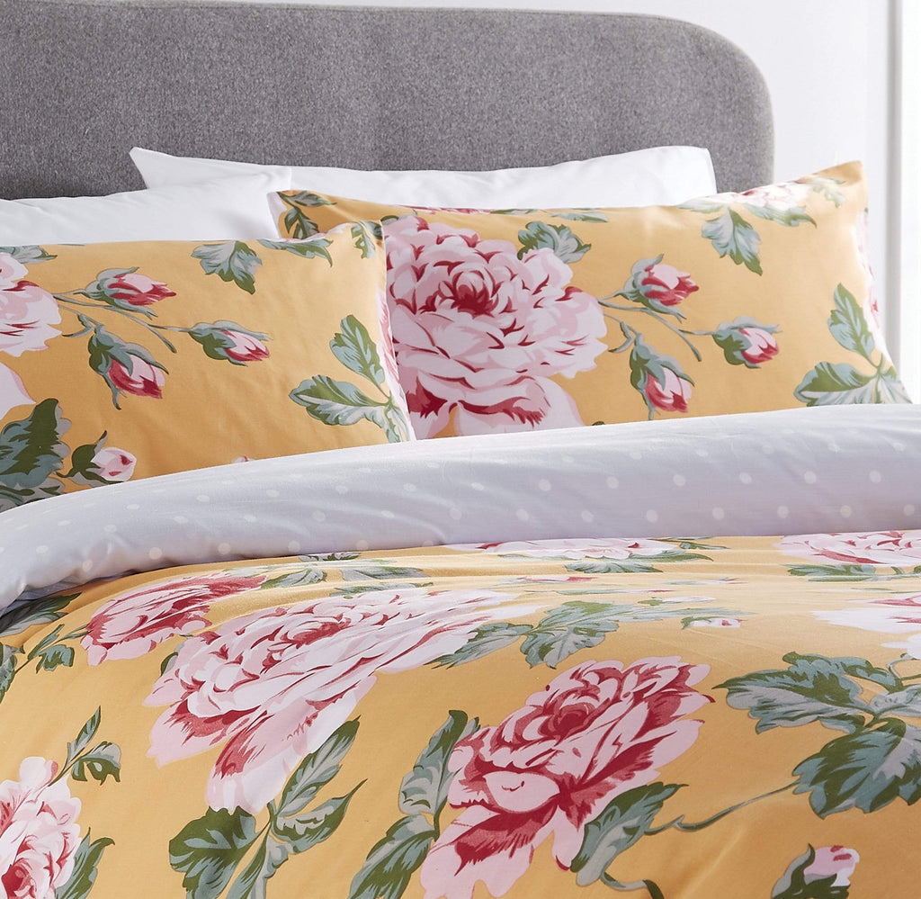 OLIVIA ROCCO Bloom Duvet Cover Set – Reversible Polka Dot Cotton Rich