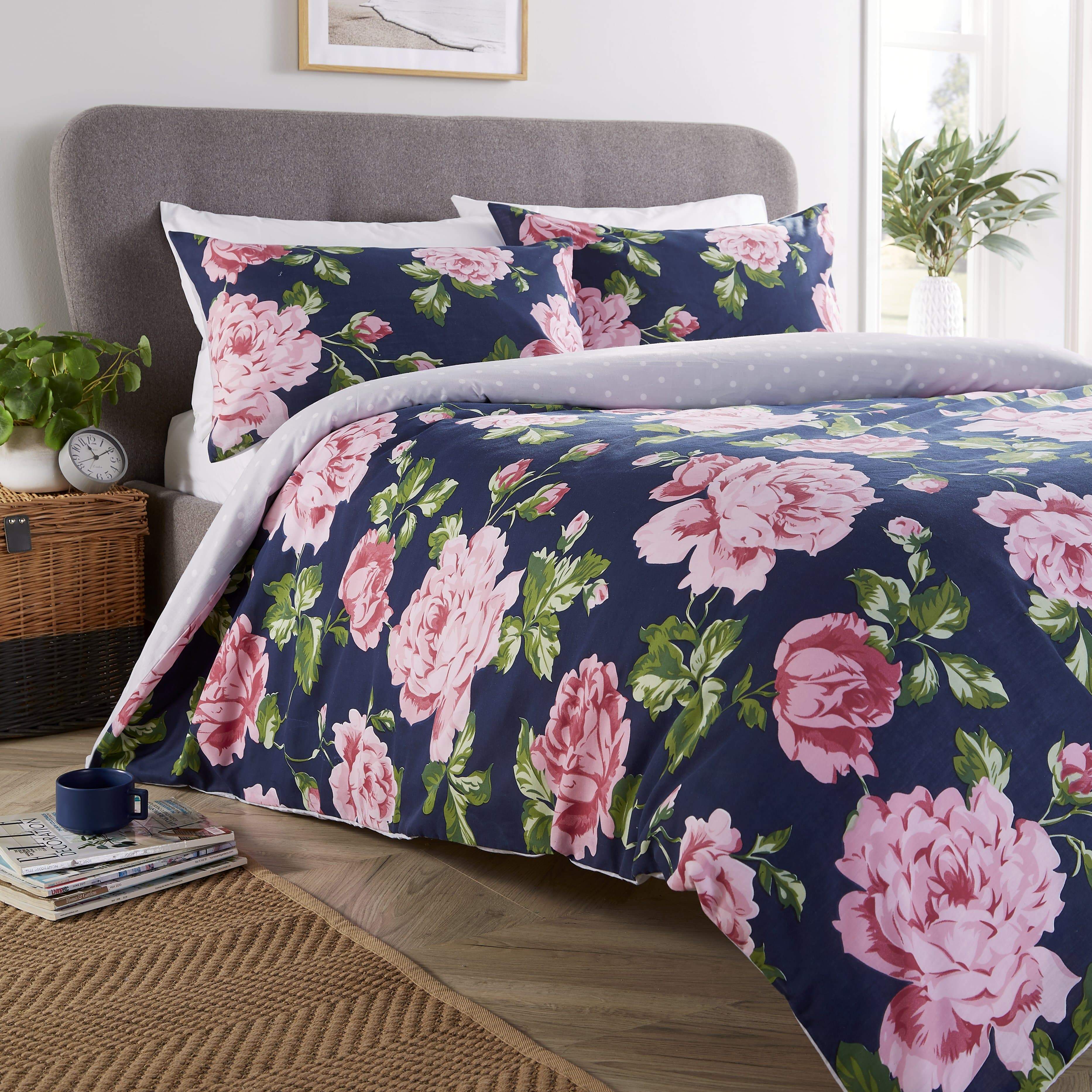 OLIVIA ROCCO Bloom Duvet Cover Set – Reversible Polka Dot Cotton Rich