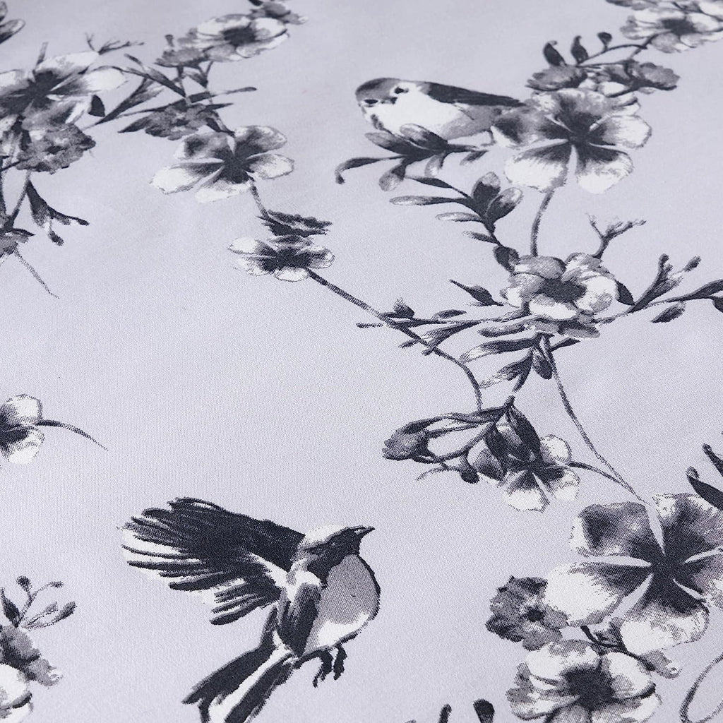 OLIVIA ROCCO Blossom Grey Printed Duvet Cover Set – Reversible Bedding