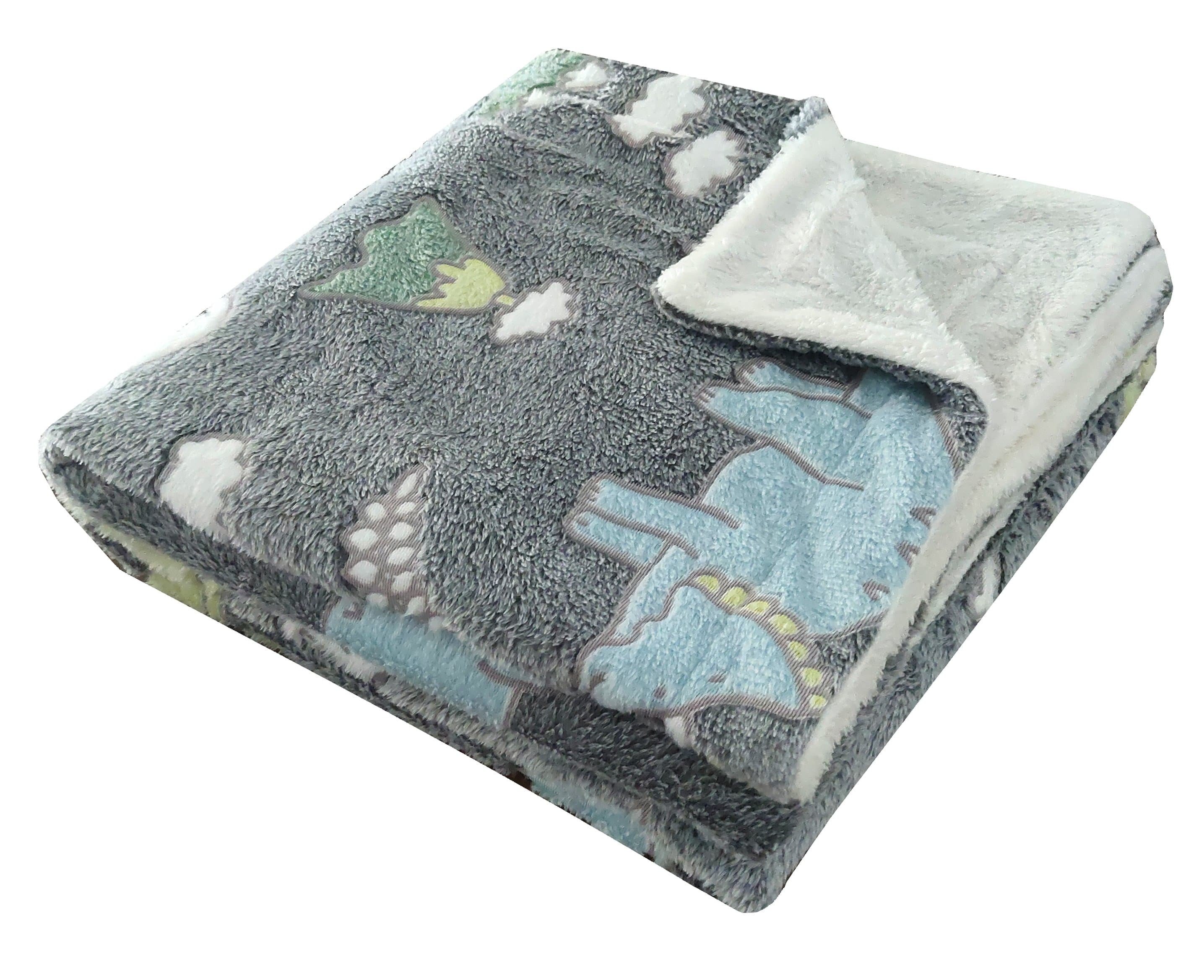 OLIVIA ROCCO Dinosaur Glow In The Dark Teddy Fleece Duvet Set with Cushion