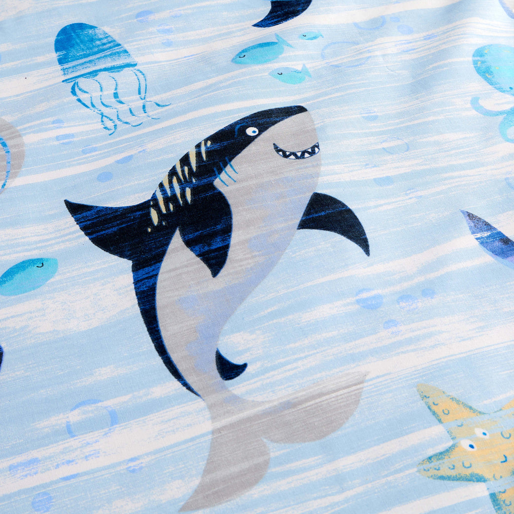 OLIVIA ROCCO Kids Shark & Whale Reversible Cotton Blend Duvet Cover Set