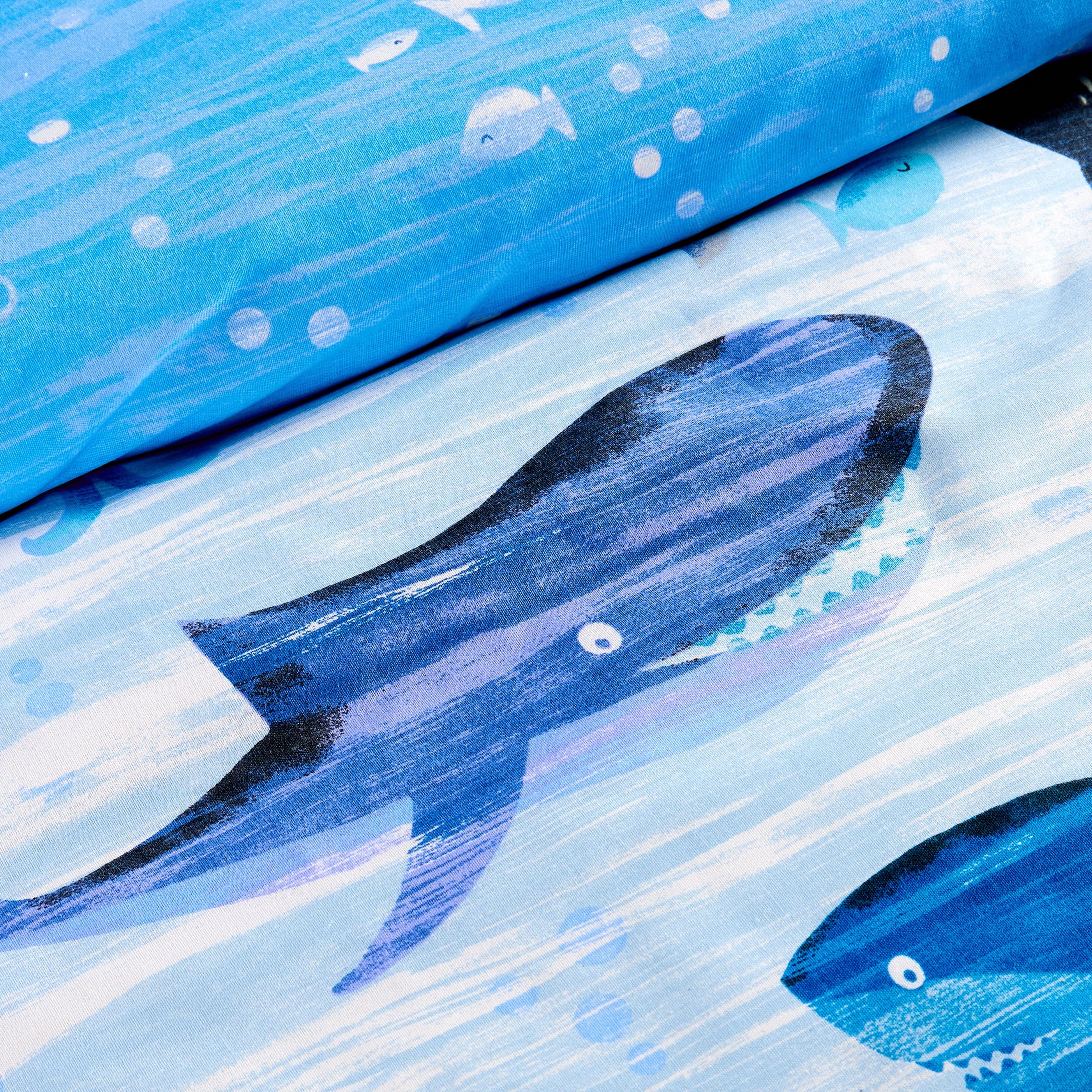 OLIVIA ROCCO Kids Shark & Whale Reversible Cotton Blend Duvet Cover Set