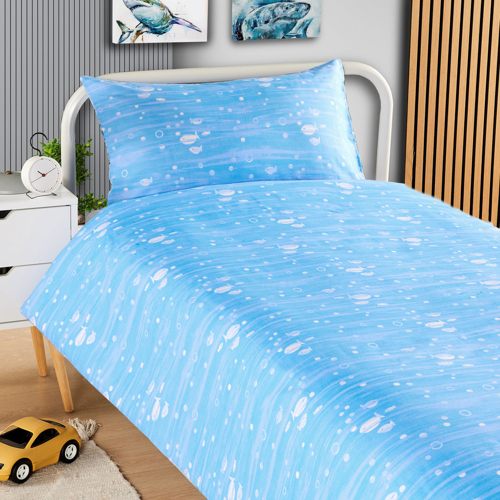 OLIVIA ROCCO Kids Shark & Whale Reversible Cotton Blend Duvet Cover Set
