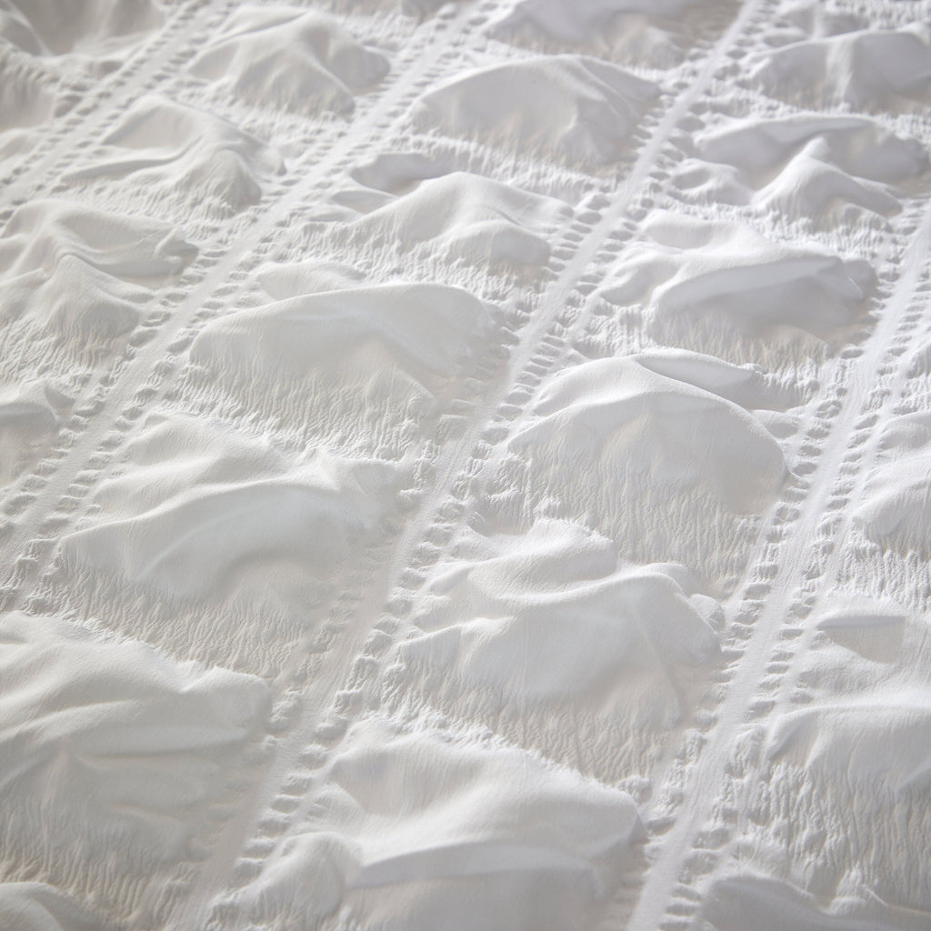 OLIVIA ROCCO Soho White Quilted Microfibre Duvet Cover Set with Pillowcases