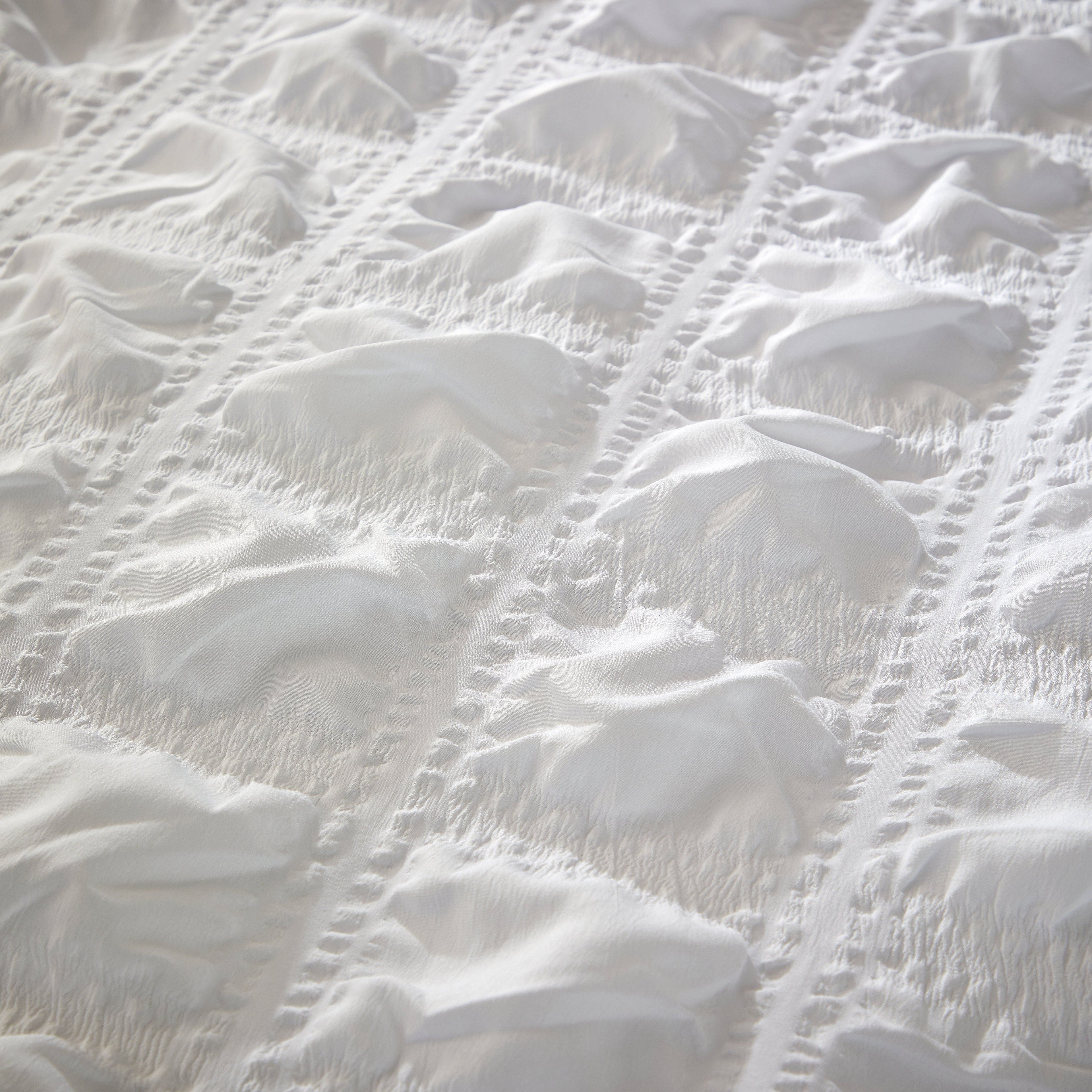 OLIVIA ROCCO Soho White Quilted Microfibre Duvet Cover Set with Pillowcases