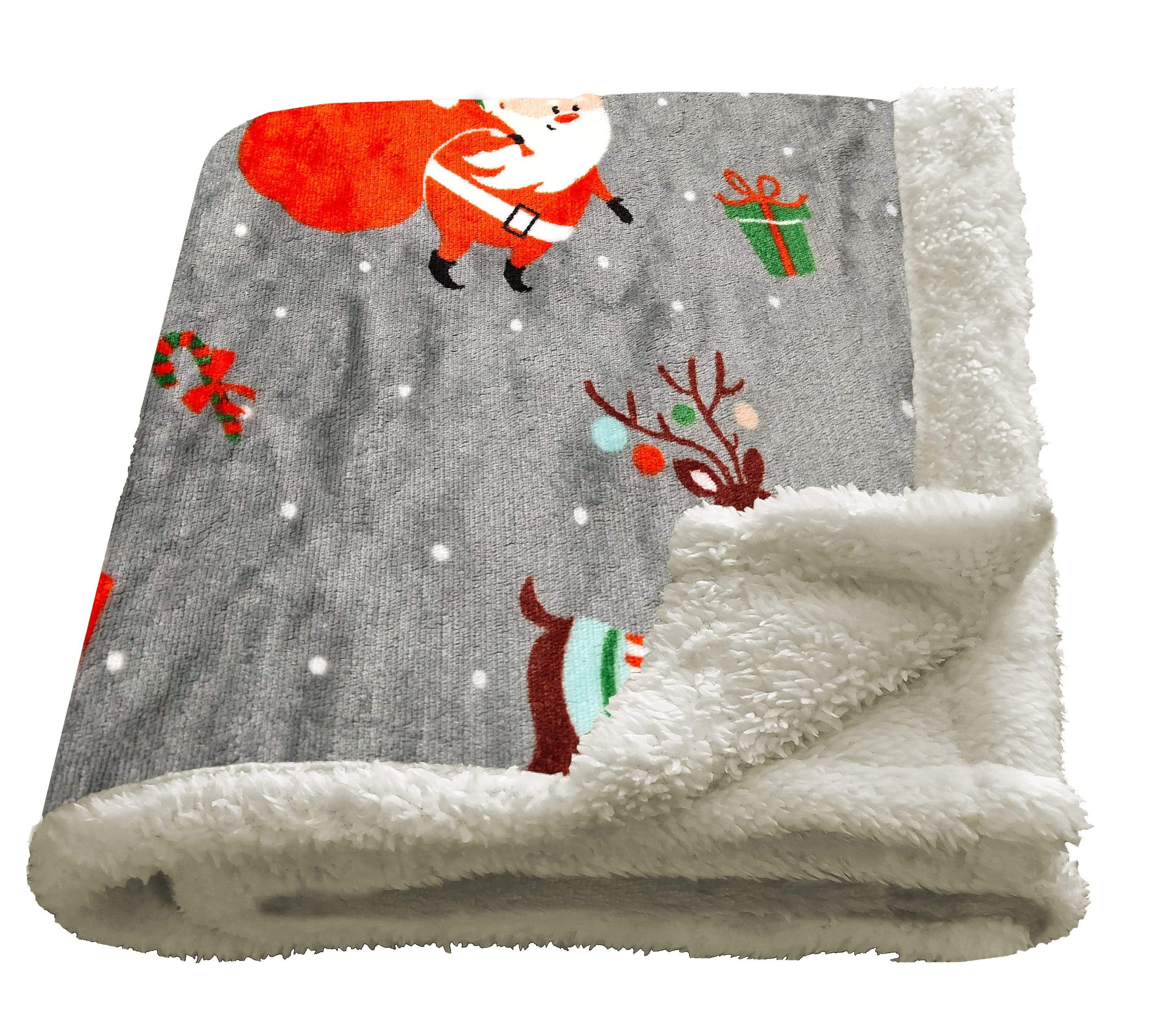 OLIVIA ROCCO Santa Christmas Duvet Set – Reversible Teddy Fleece Bedding