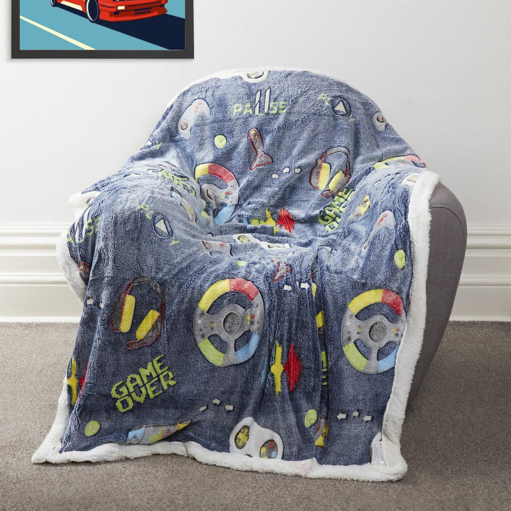 OLIVIA ROCCO Glow In The Dark Teddy Fleece Duvet Set – Kids Winter Bedding