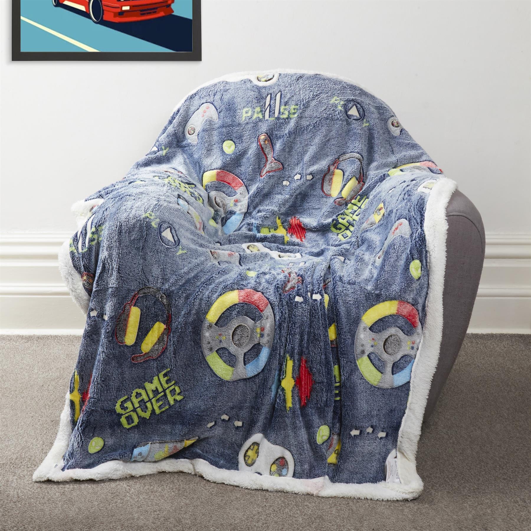 OLIVIA ROCCO Glow In The Dark Teddy Fleece Duvet Set – Kids Winter Bedding