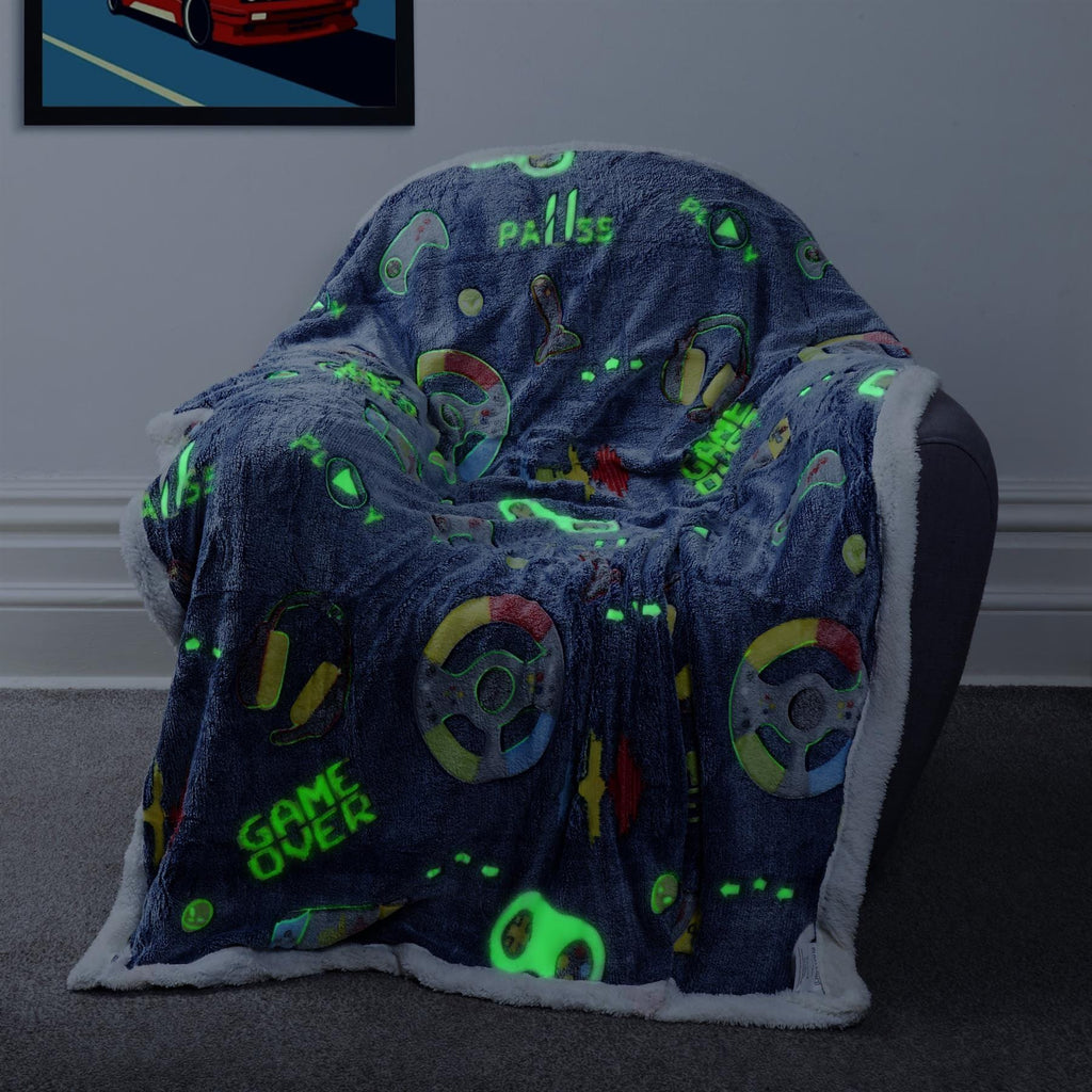 OLIVIA ROCCO Glow In The Dark Teddy Fleece Duvet Set – Kids Winter Bedding