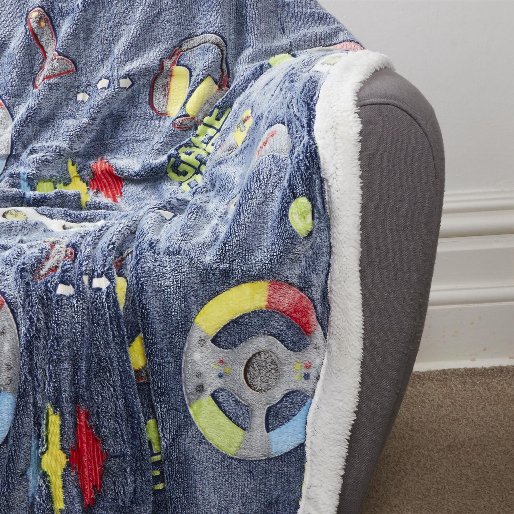OLIVIA ROCCO Glow In The Dark Teddy Fleece Duvet Set – Kids Winter Bedding