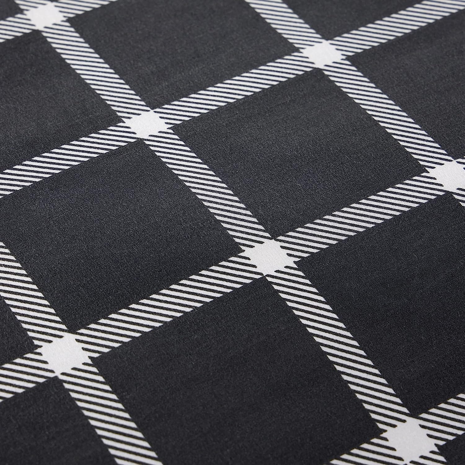OLIVIA ROCCO Grey Boston Check Reversible Duvet Cover Set | Soft Polyester