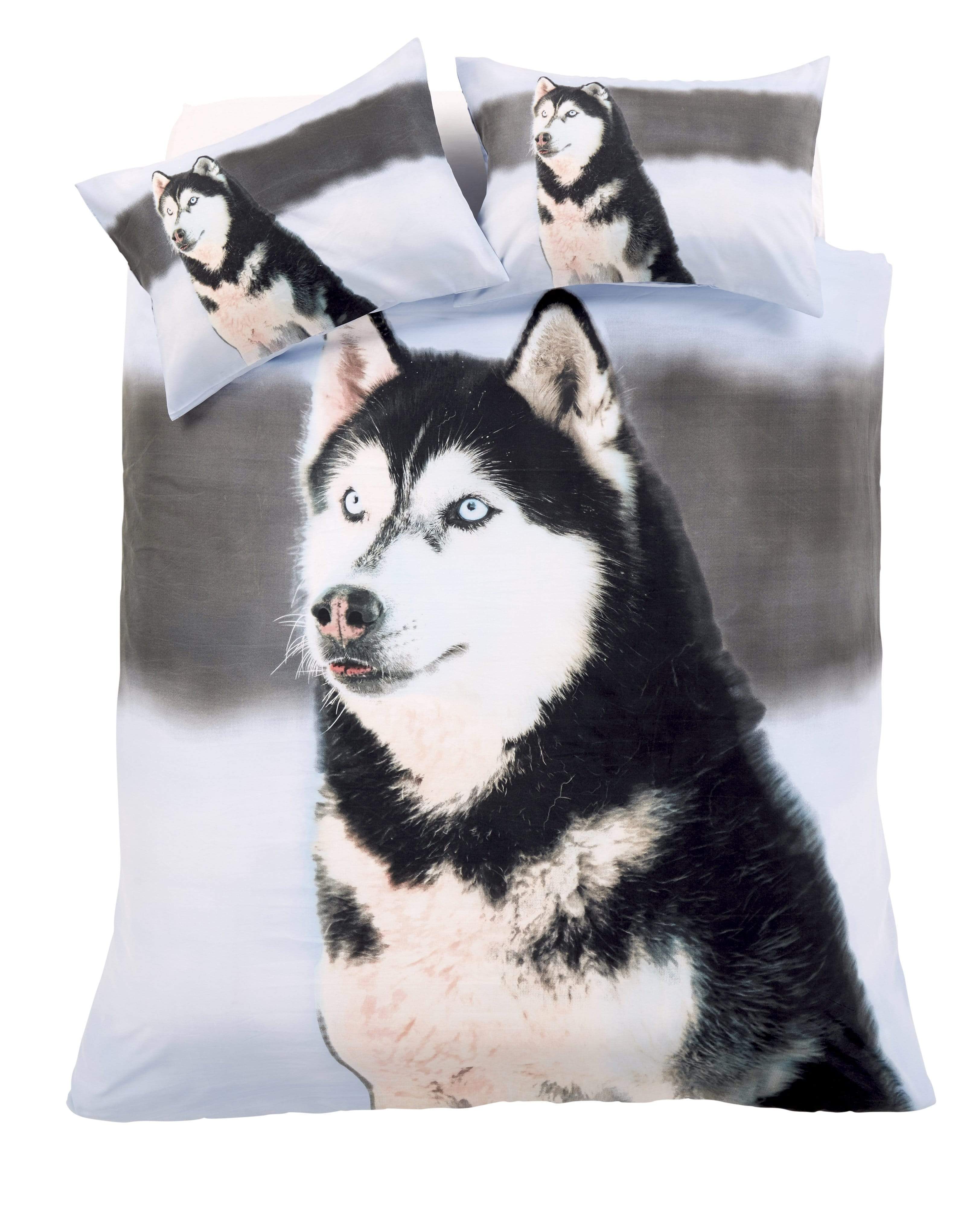 OLIVIA ROCCO Huskey 3D Photo Duvet Set – Cotton-Rich OEKO-TEX Bedding