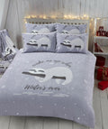 OLIVIA ROCCO Lazy Sloth Teddy Fleece Duvet Set | Warm Faux Fur Bedding