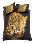 OLIVIA ROCCO Leopard Print Duvet Set – 3D Photo Panel Cotton Rich Bedding