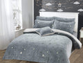 OLIVIA ROCCO Glow In The Dark Teddy Fleece Kids Duvet Set – Grey Stars
