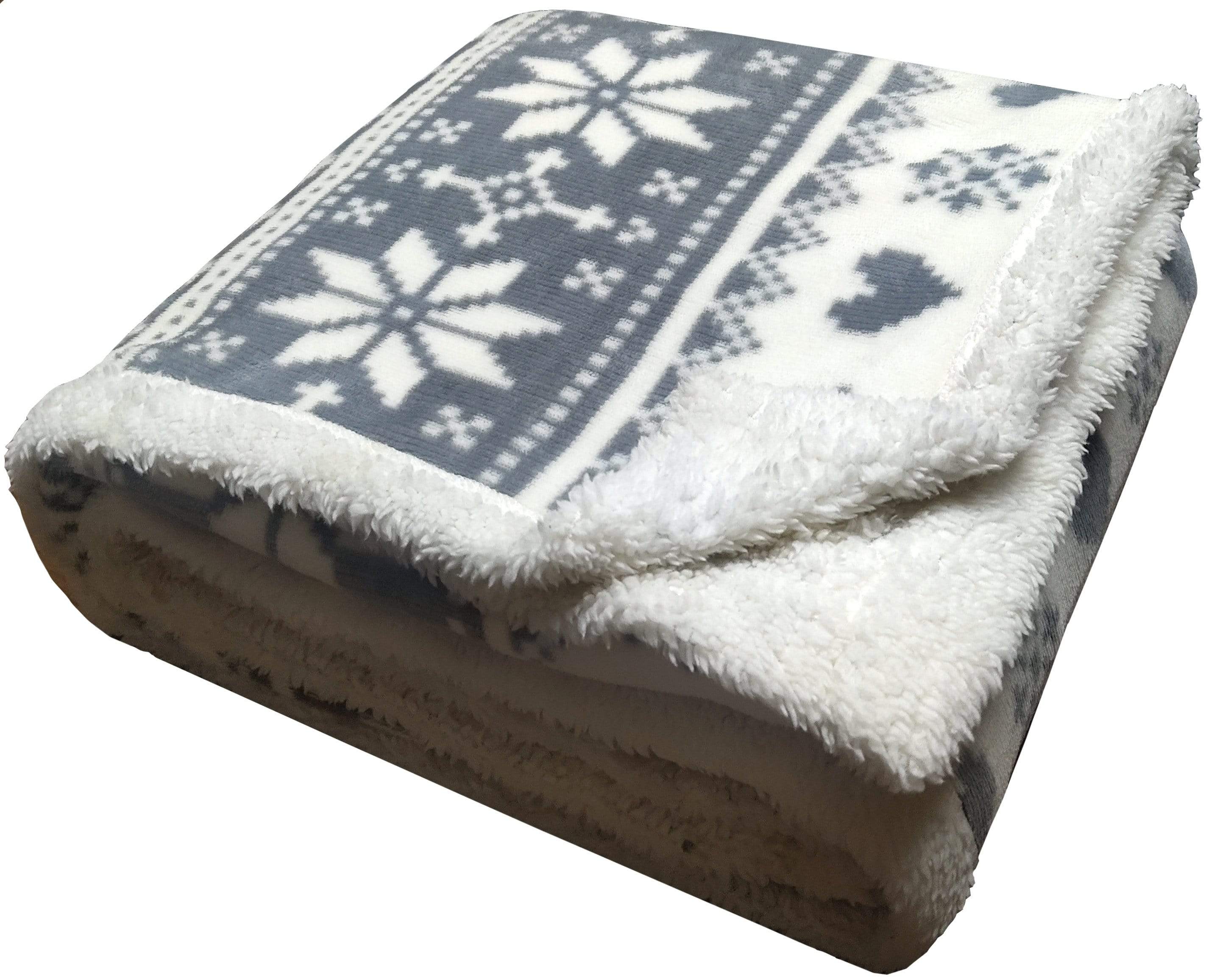 OLIVIA ROCCO Nordic Fair Isle Teddy Fleece Reversible Duvet Bedding Set