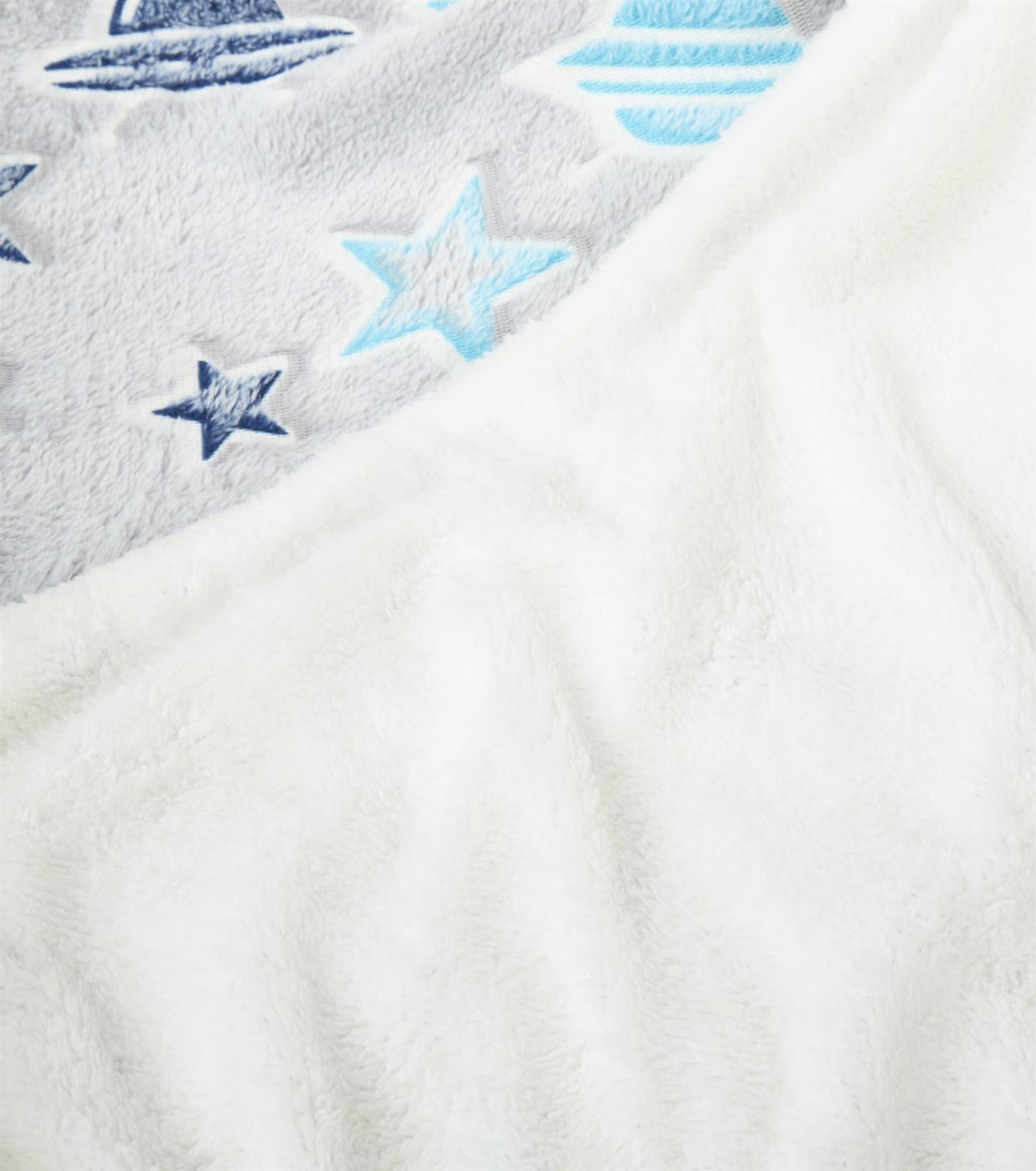 OLIVIA ROCCO Glow In The Dark Outer Space Teddy Fleece Kids Duvet Set