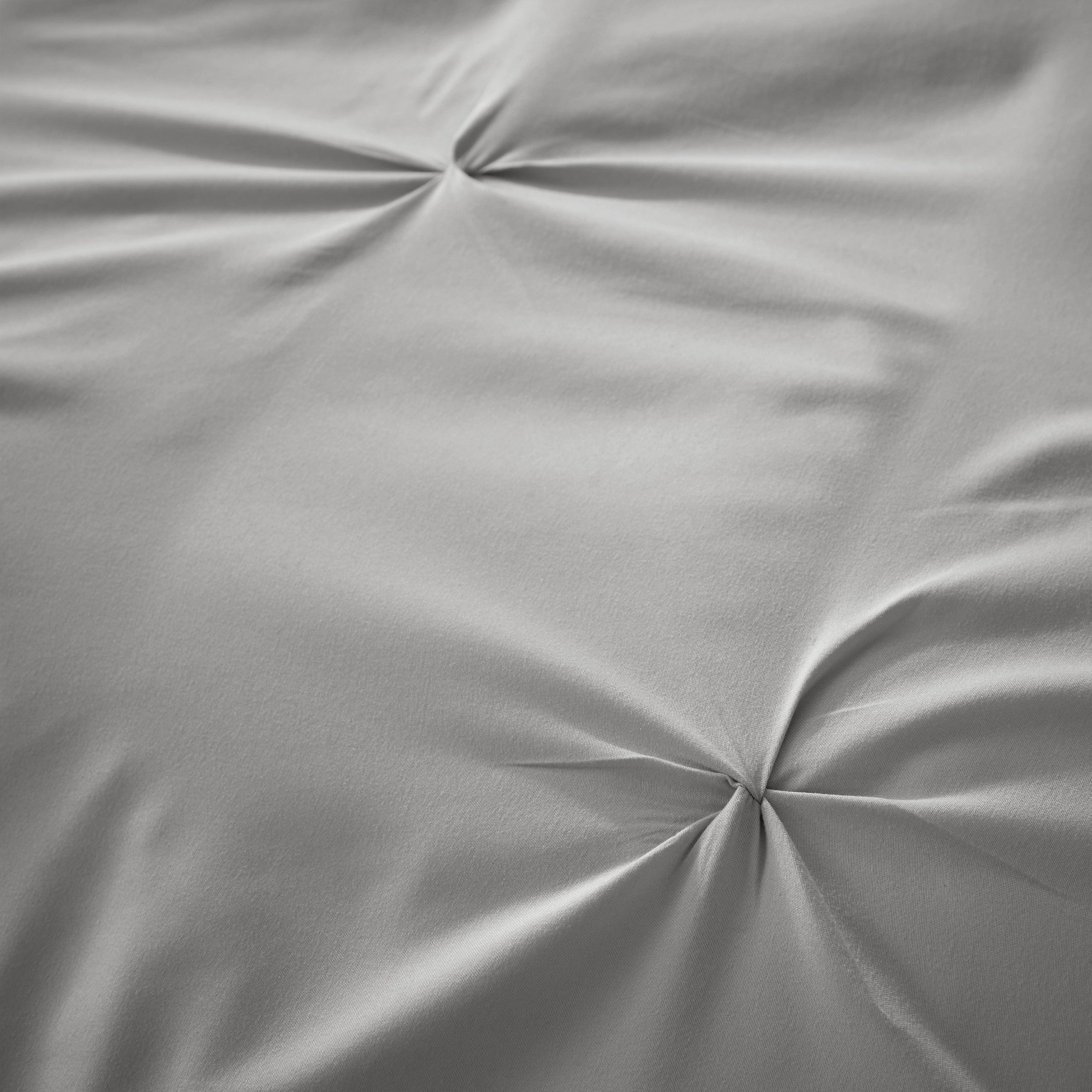 OLIVIA ROCCO Grey Pintuck Duvet Cover Set | Soft Microfibre Bedding