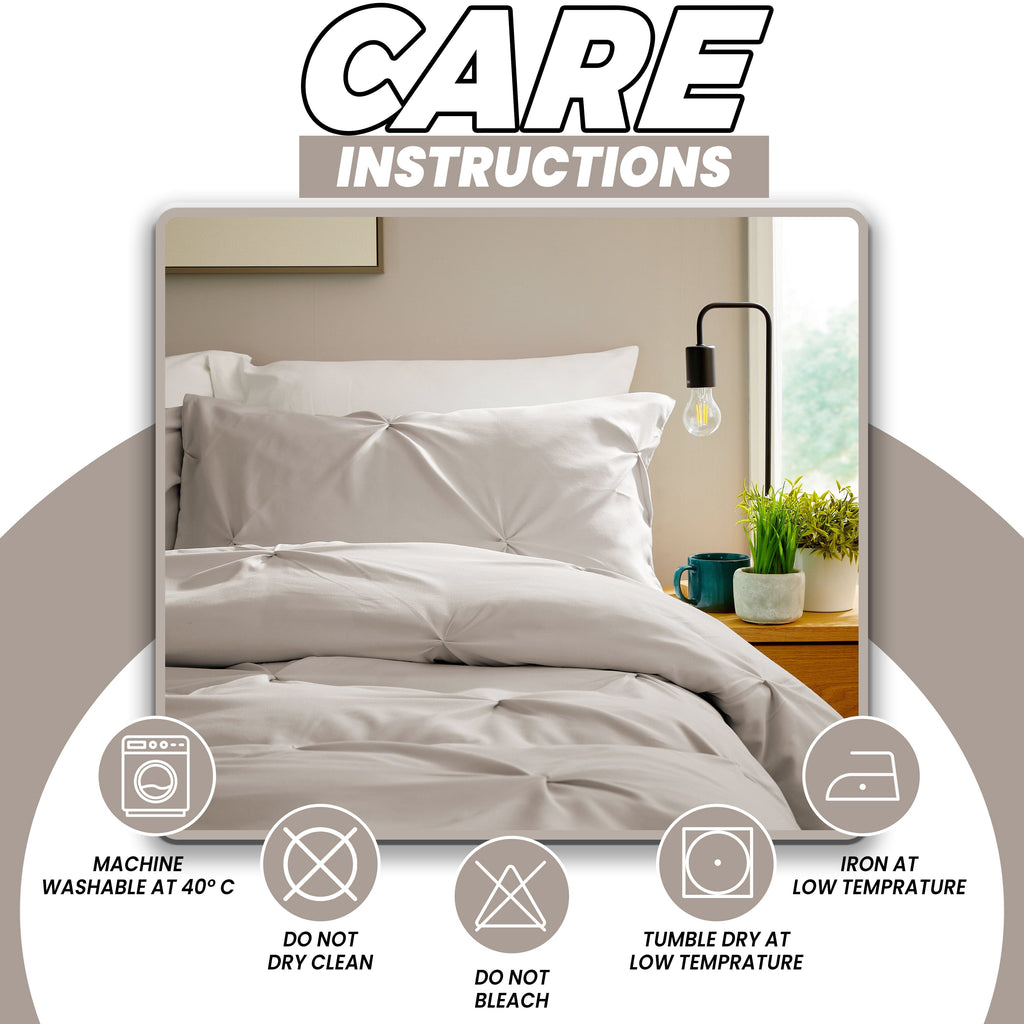 OLIVIA ROCCO Pintuck Microfibre Duvet Cover Set | Breathable Bedding