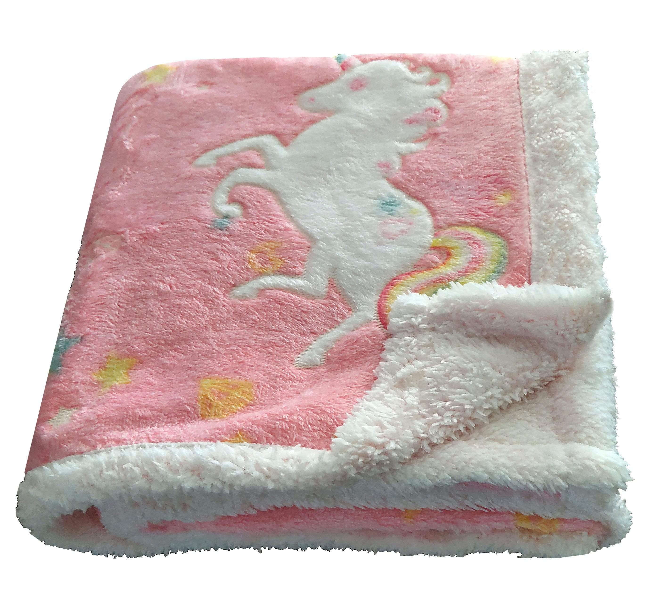 OLIVIA ROCCO Rainbow Unicorn Glow In The Dark Teddy Fleece Kids Duvet Set