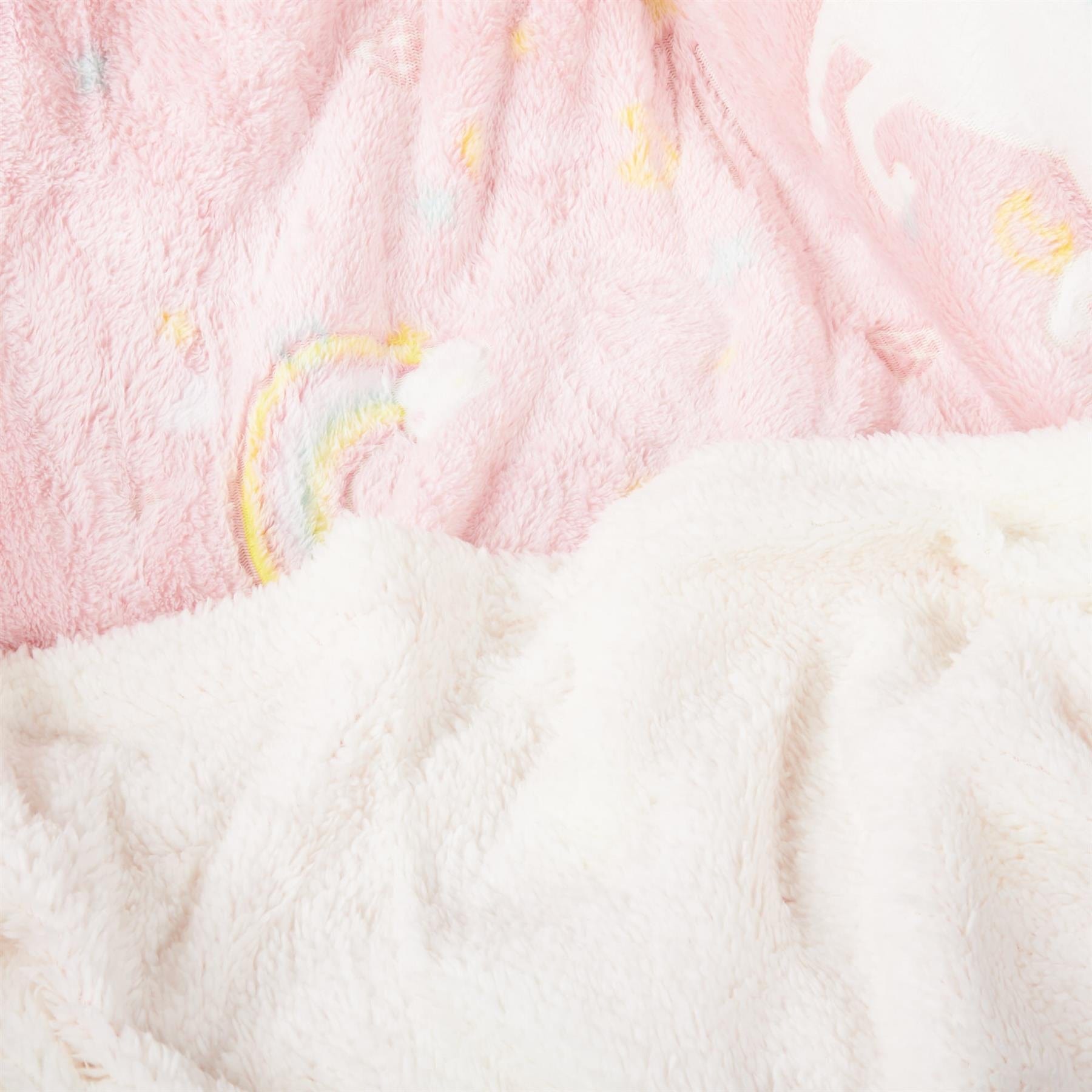 OLIVIA ROCCO Rainbow Unicorn Glow In The Dark Teddy Fleece Kids Duvet Set