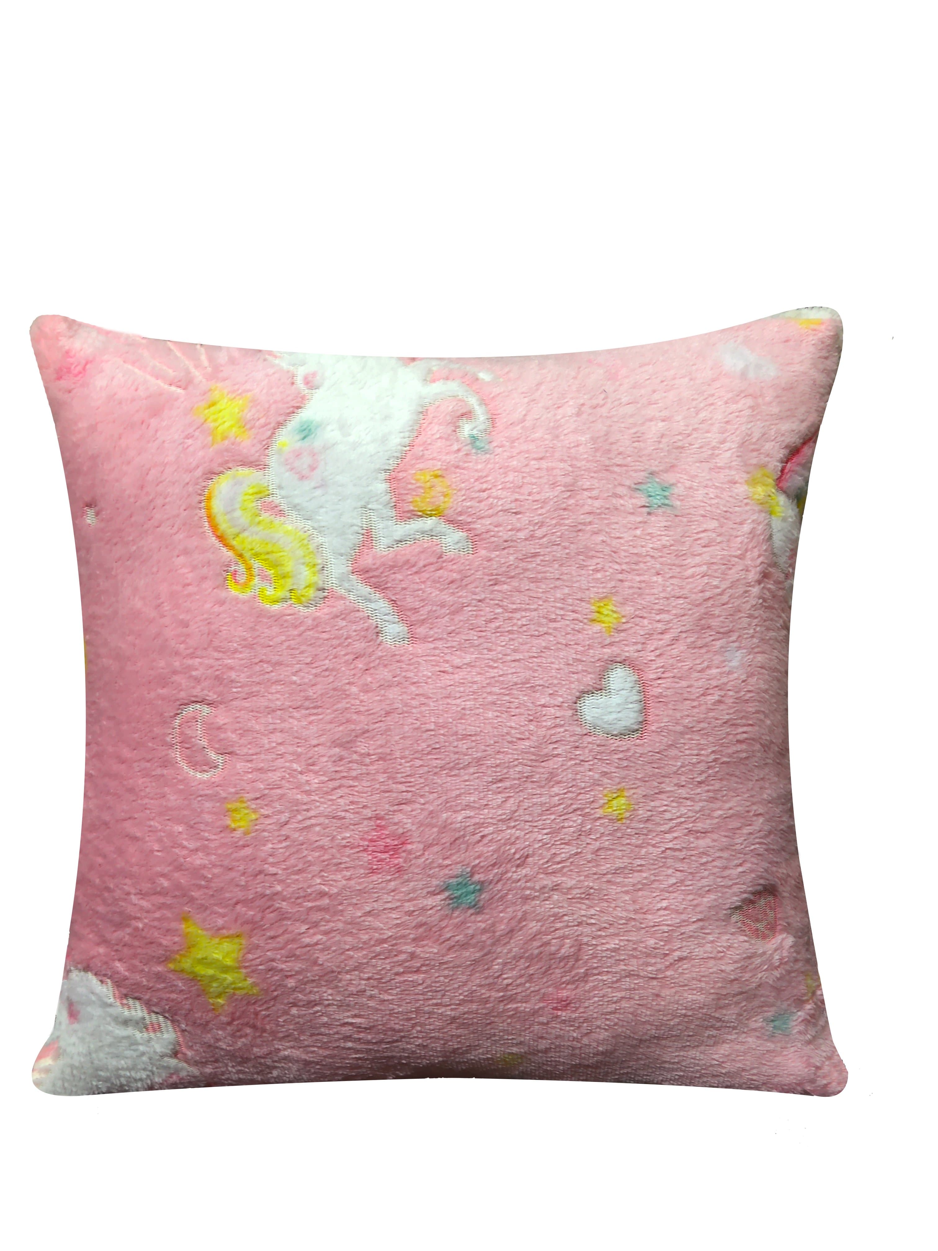 OLIVIA ROCCO Rainbow Unicorn Glow In The Dark Teddy Fleece Kids Duvet Set
