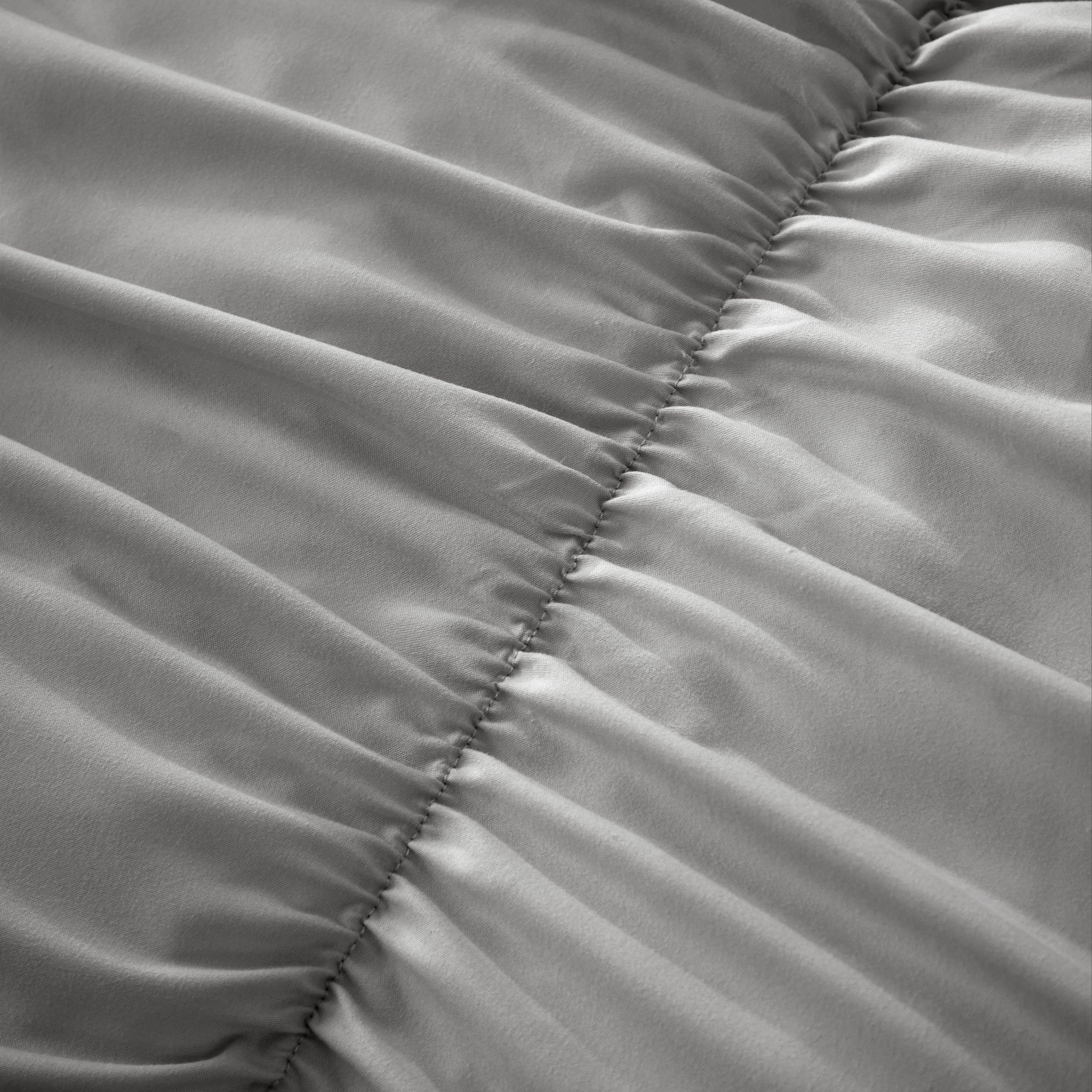 OLIVIA ROCCO Ruched Grey Microfibre Duvet Cover Set | Ruffle Bedding