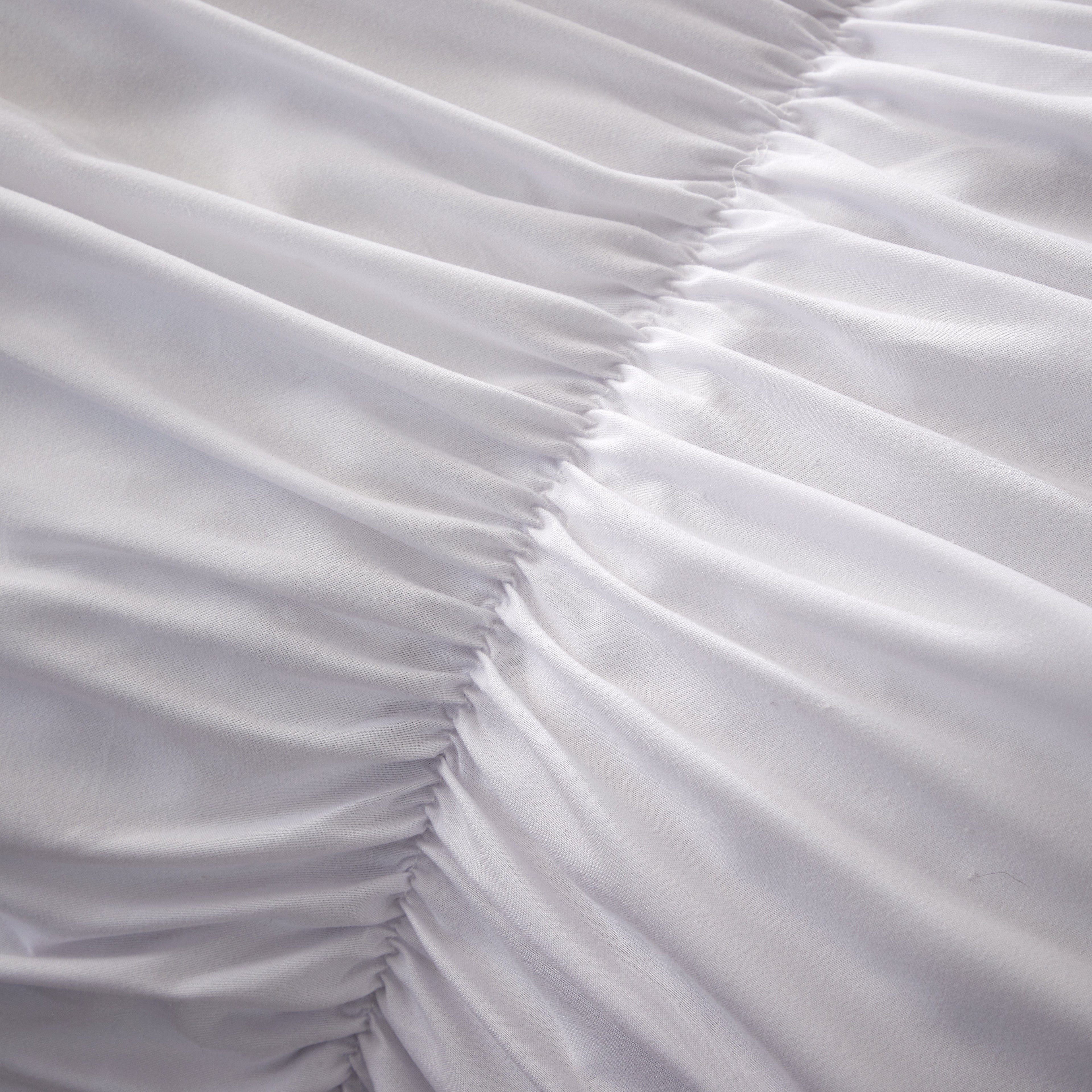 OLIVIA ROCCO Ruched White Microfibre Duvet Cover Set | Ruffle Bedding