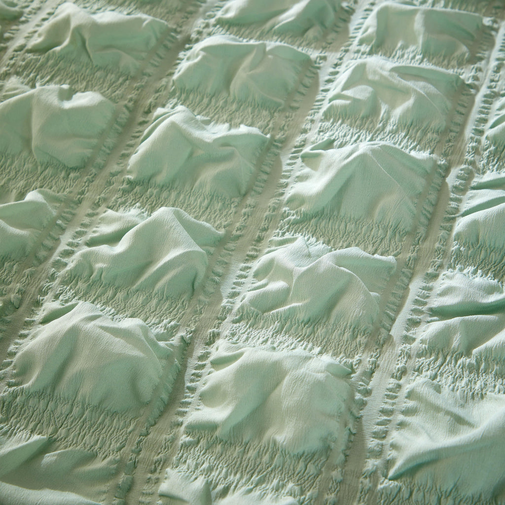 OLIVIA ROCCO Soho Sage Green Quilted Microfibre Duvet Cover Bedding Set