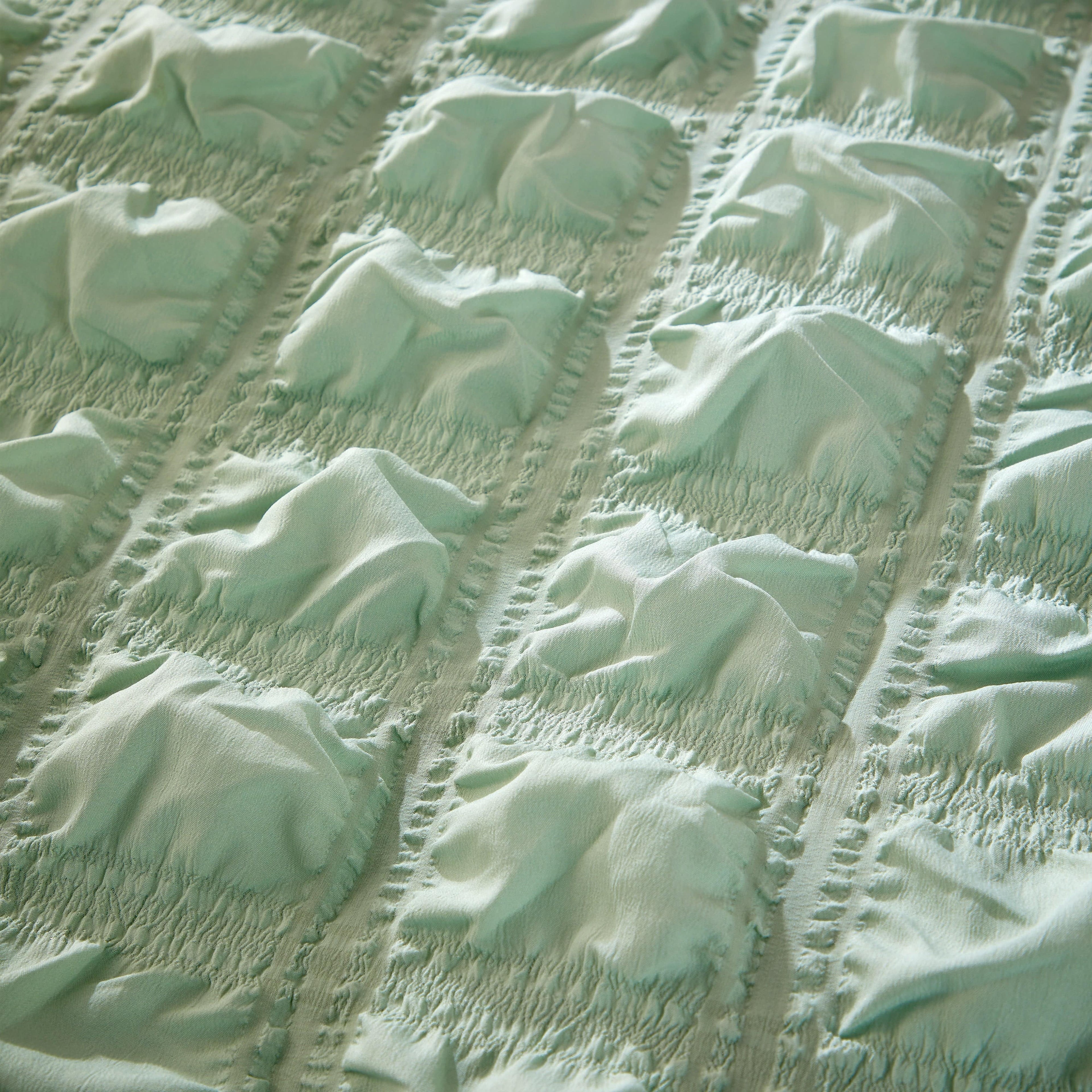 OLIVIA ROCCO Soho Sage Green Quilted Microfibre Duvet Cover Bedding Set
