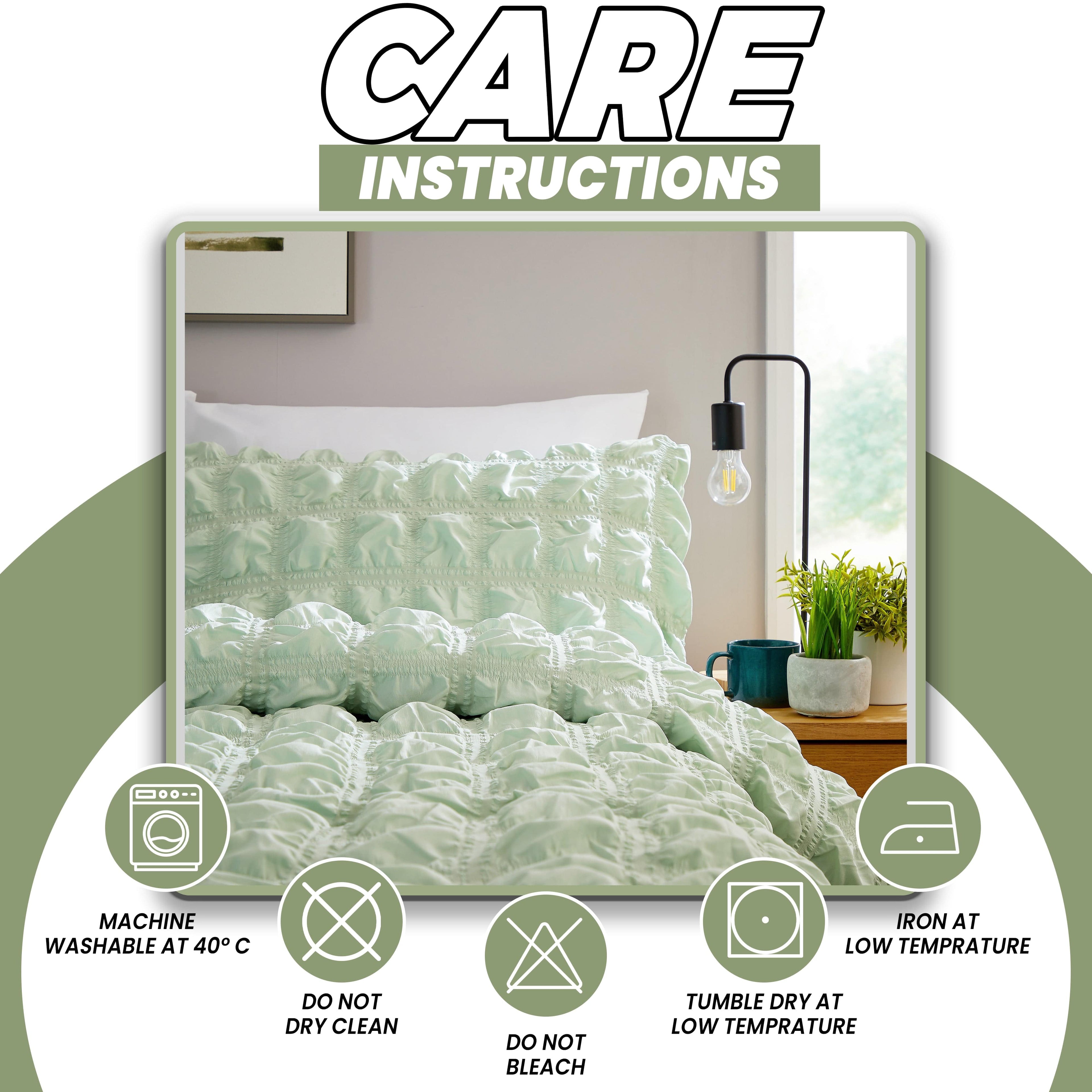 OLIVIA ROCCO Soho Sage Green Quilted Microfibre Duvet Cover Bedding Set