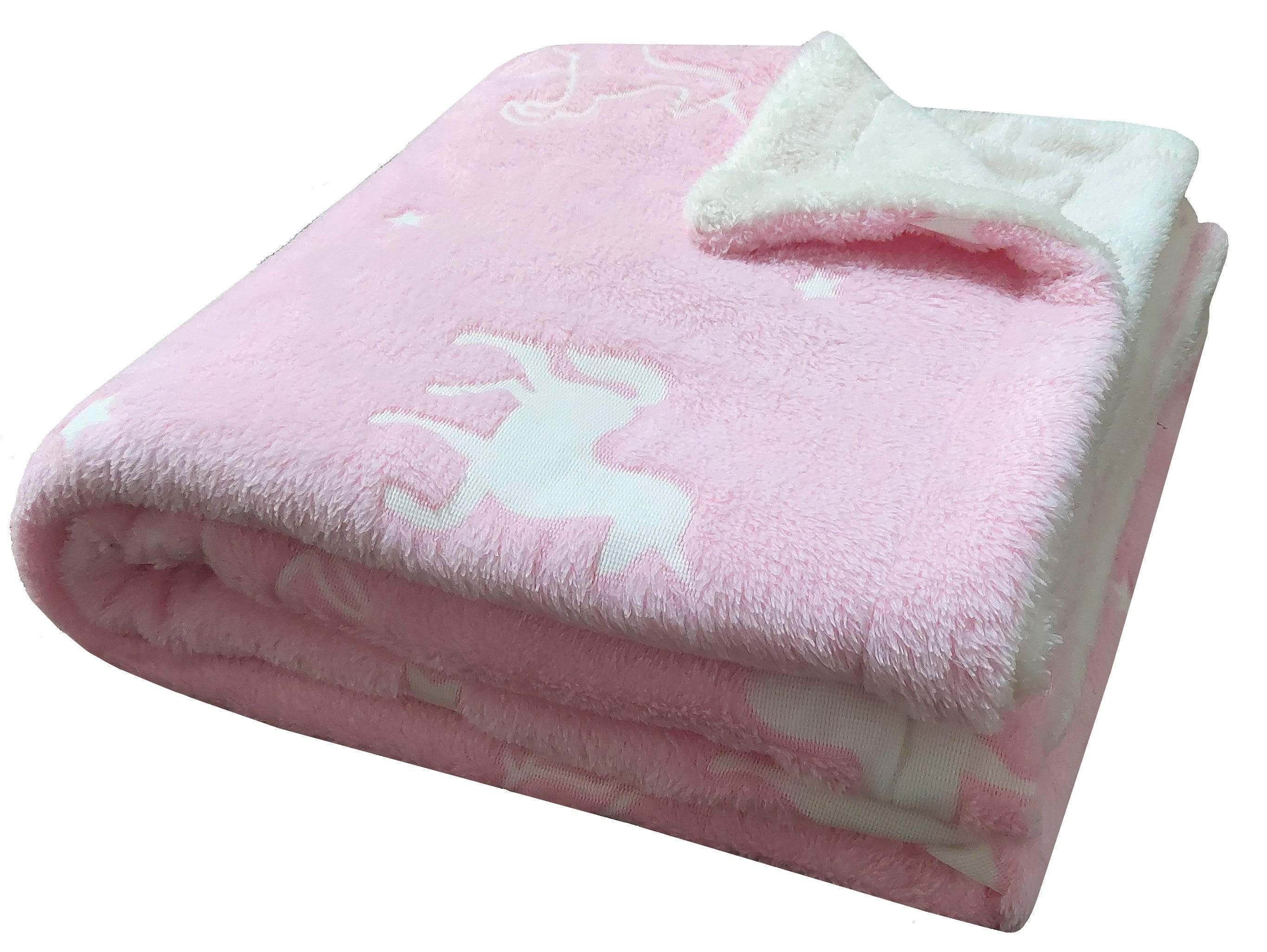 OLIVIA ROCCO Glow In The Dark Unicorn Teddy Fleece Duvet Set – Pink