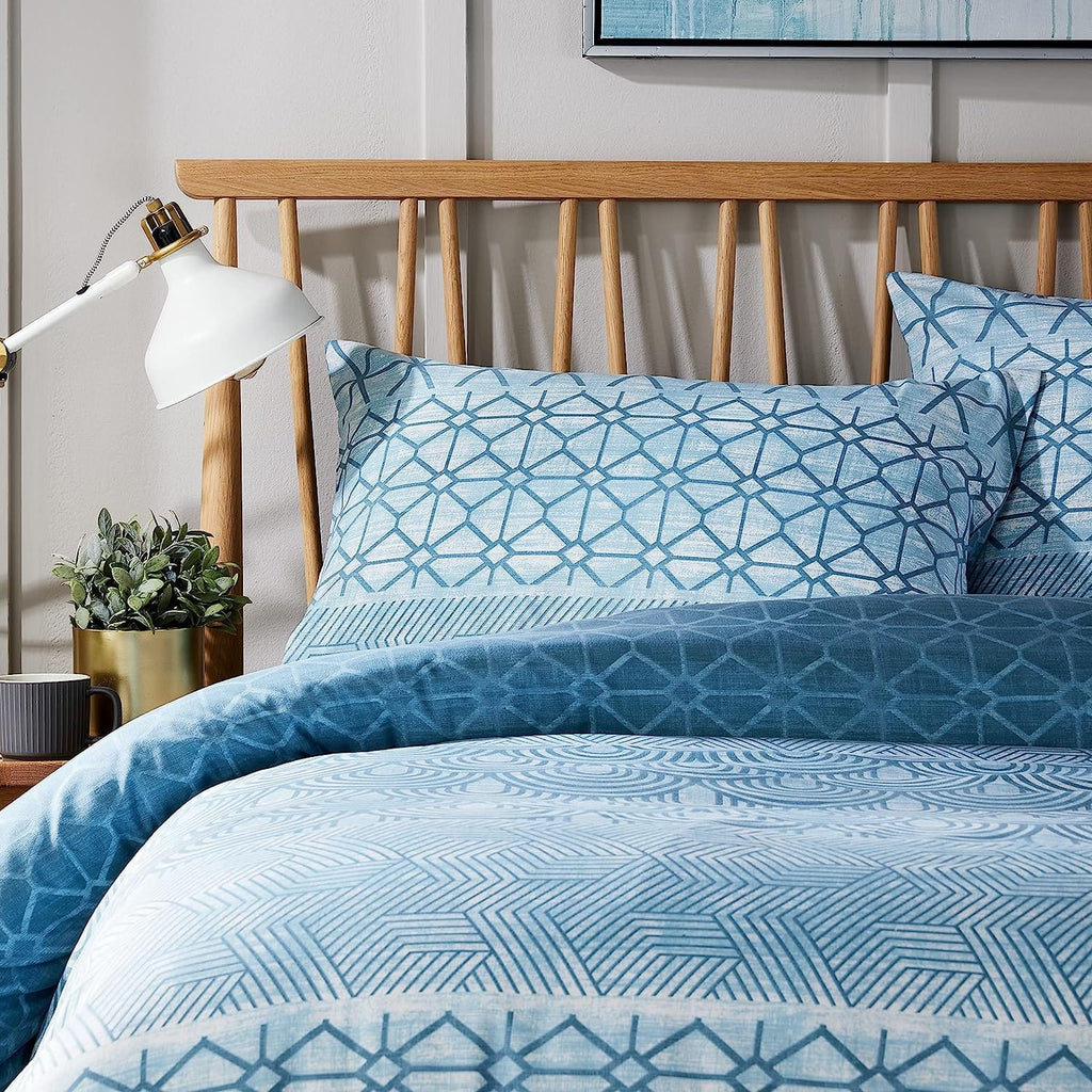 OLIVIA ROCCO Versailles Teal Duvet Cover Set – Printed Polyester Bedding