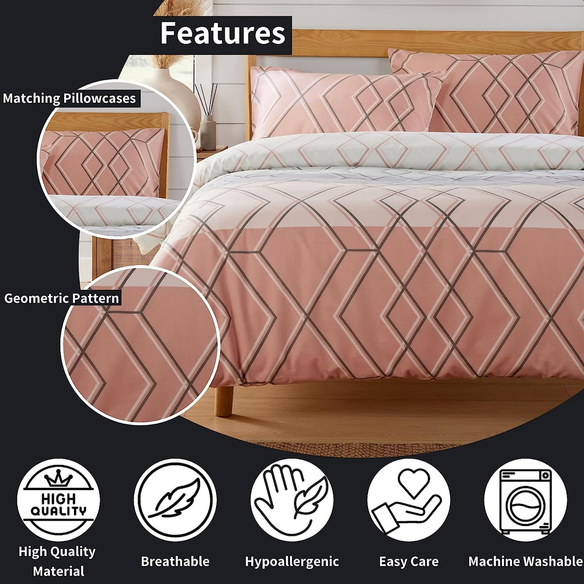 OLIVIA ROCCO Havanna Geo Duvet Cover Set | Luxury Cotton Blend Bedding