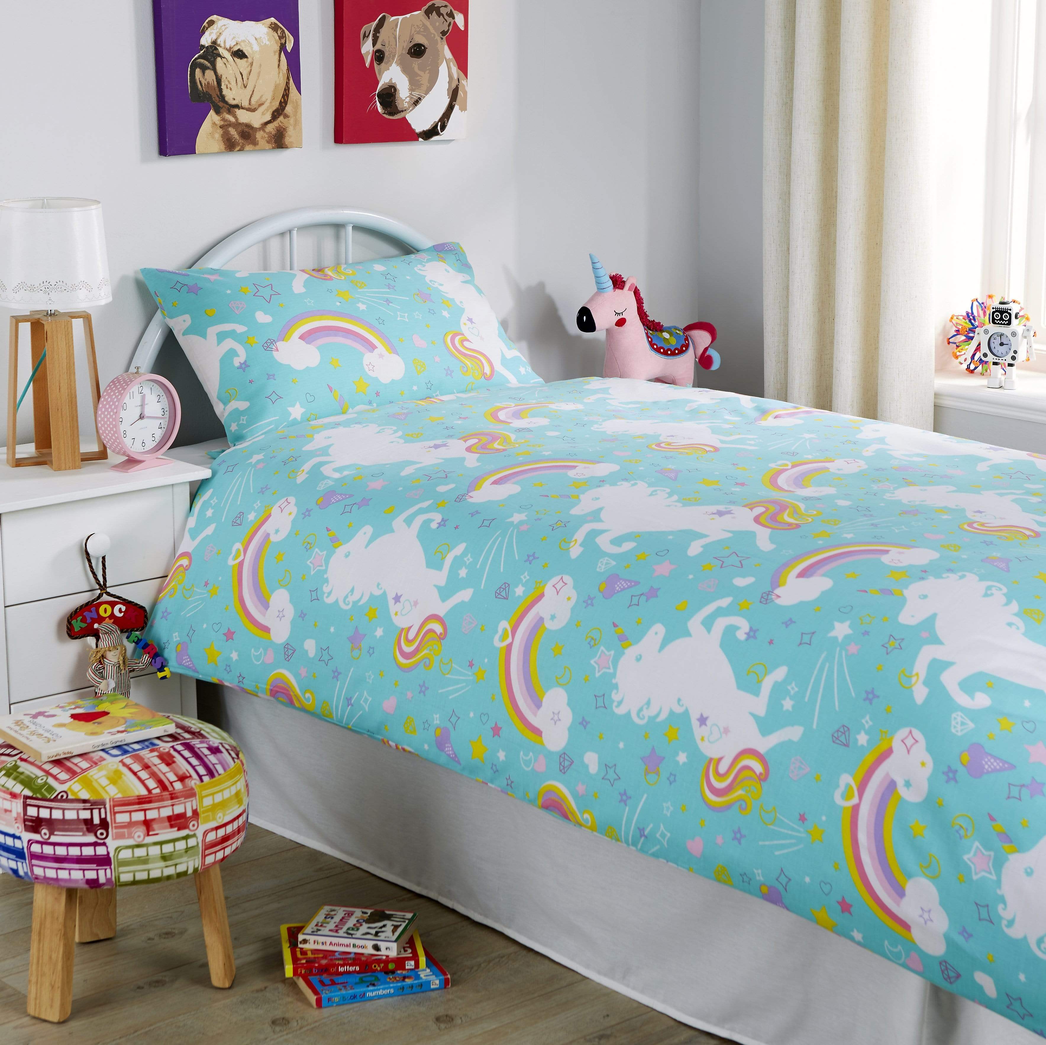 OLIVIA ROCCO Unicorn Kids Duvet Cover Set – Cotton-Rich OEKO-TEX Bedding
