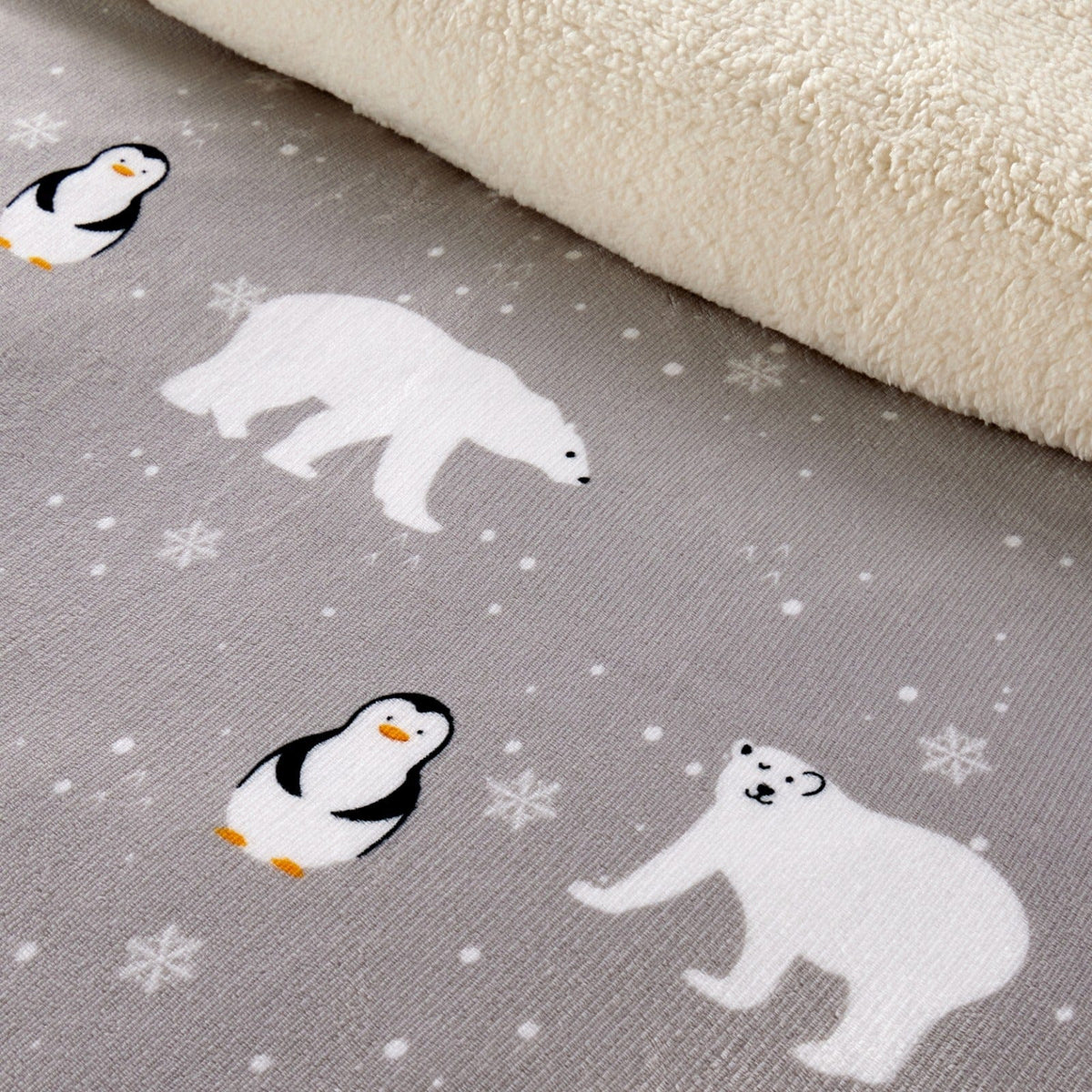 OLIVIA ROCCO Polar Bear Teddy Fleece Duvet Set – Reversible Sherpa Fur