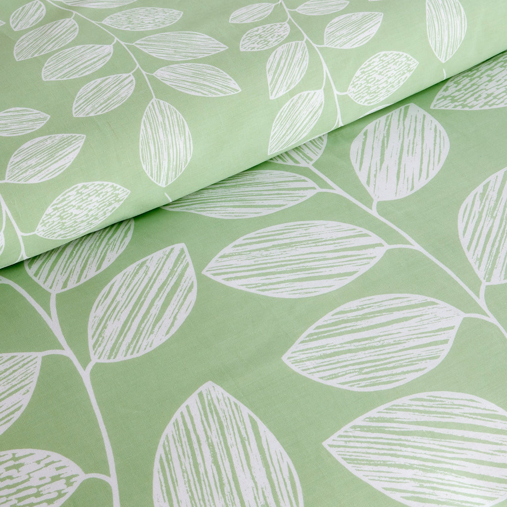 OLIVIA ROCCO Leaf Print Reversible Cotton Rich Duvet Cover Set | Black & Gray