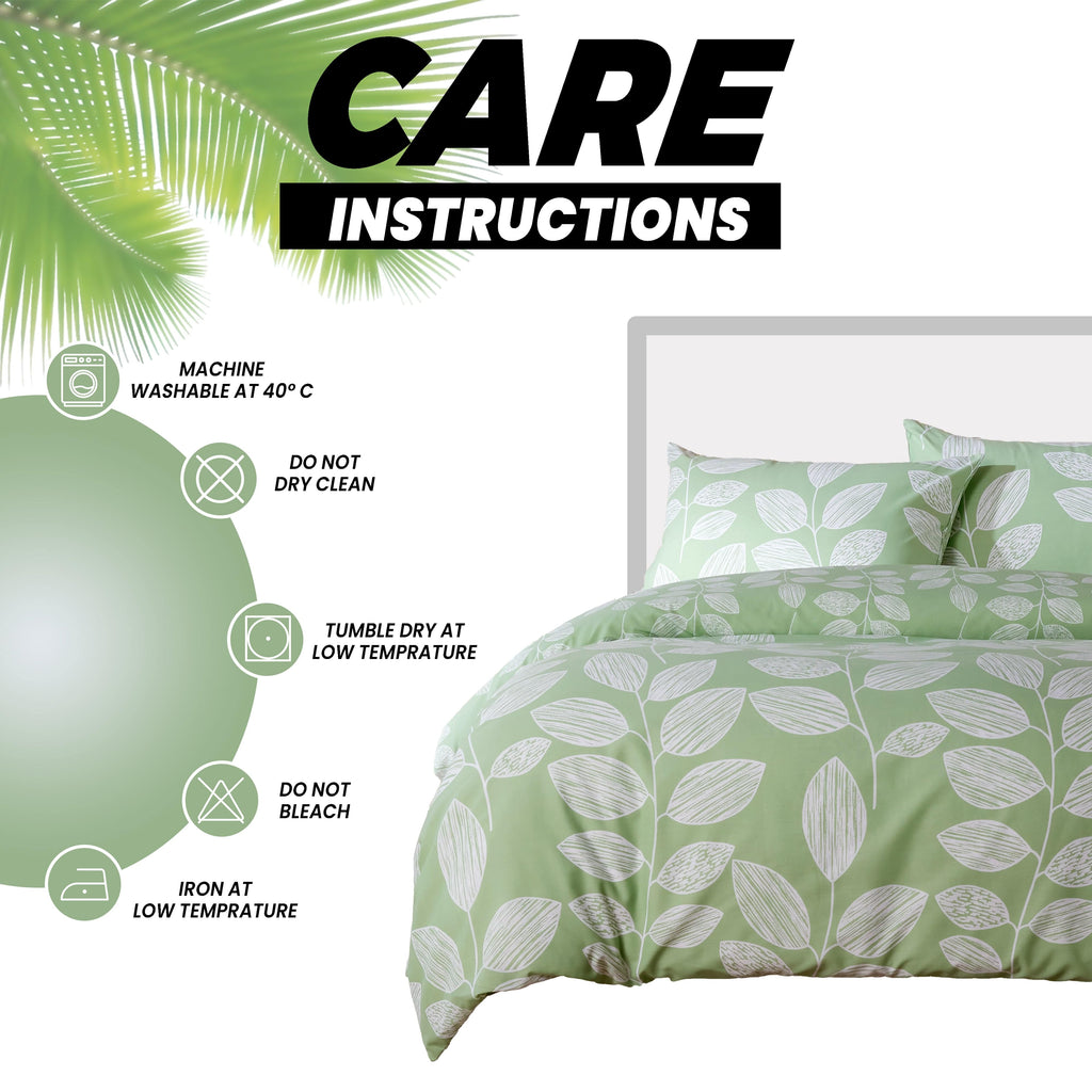OLIVIA ROCCO Leaf Print Reversible Cotton Rich Duvet Cover Set | Black & Gray