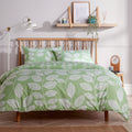 OLIVIA ROCCO Leaf Print Reversible Cotton Rich Duvet Cover Set | Black & Gray