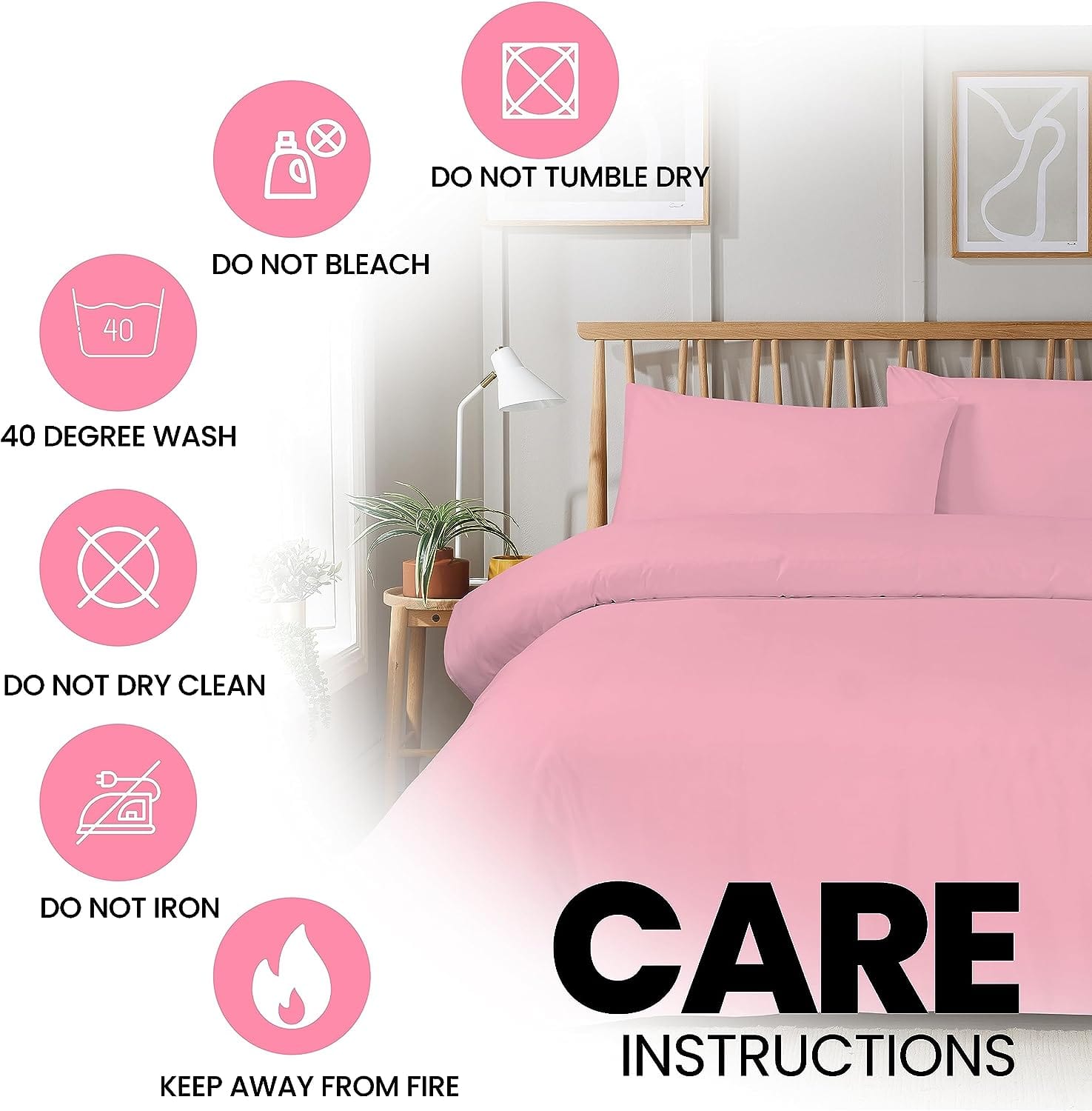 OLIVIA ROCCO Plain Duvet Set – Super Soft Bed Linen with Zipper Closure
