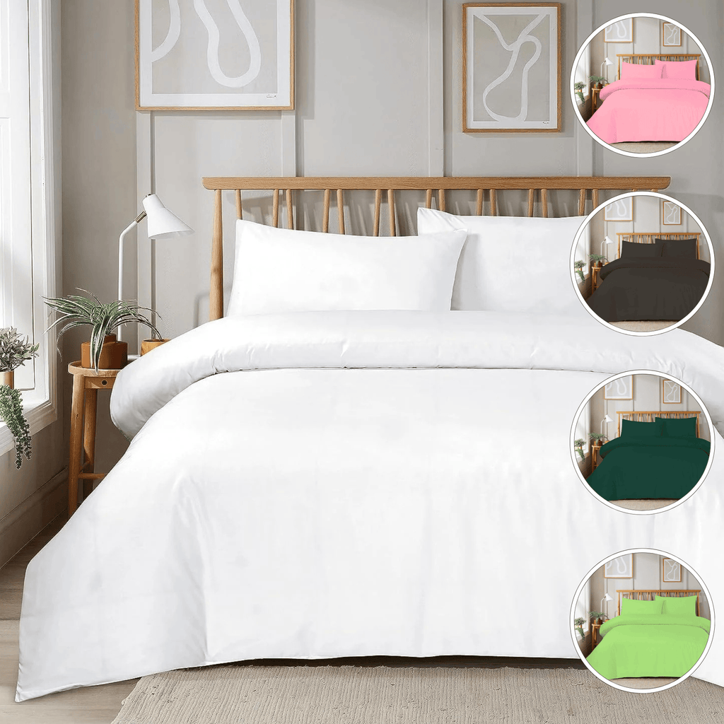 OLIVIA ROCCO Plain Duvet Set – Super Soft Bed Linen with Zipper Closure