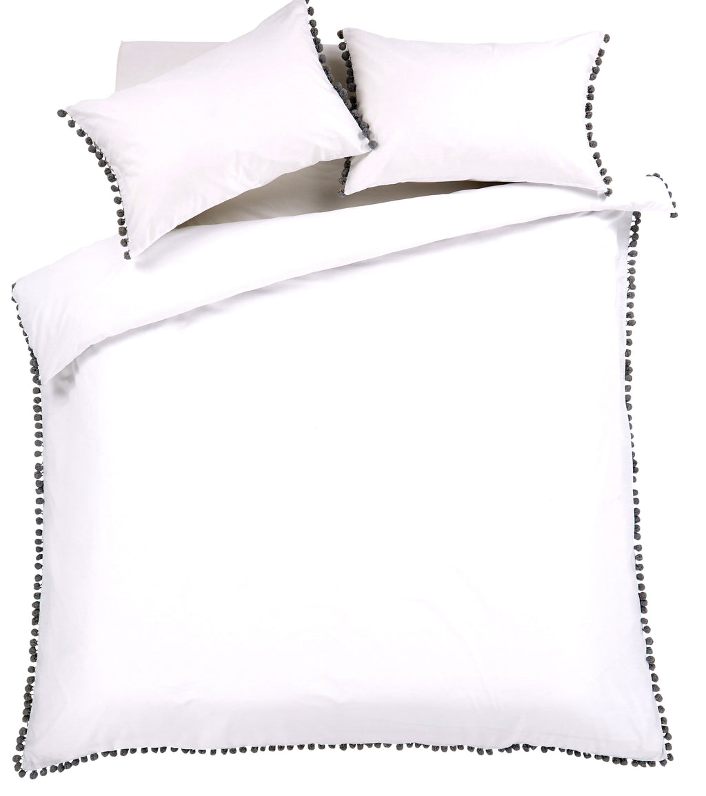OLIVIA ROCCO Pom Pom Duvet Set – Hand Stitched Cotton Rich Bedding