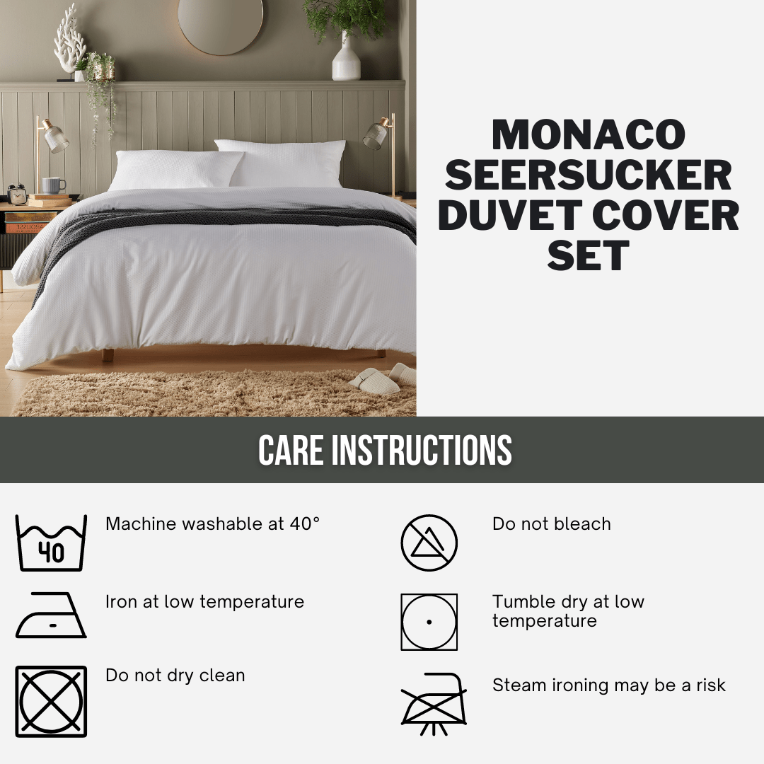 OLIVIA ROCCO Monaco Seersucker Duvet Cover Set – Grey & White Bedding